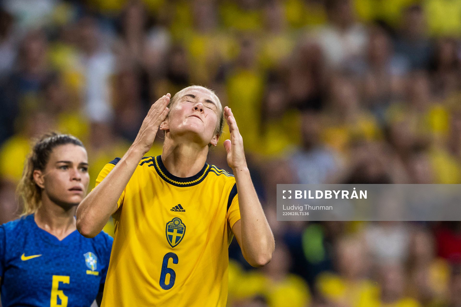 Magdalena Eriksson of Sweden reacts