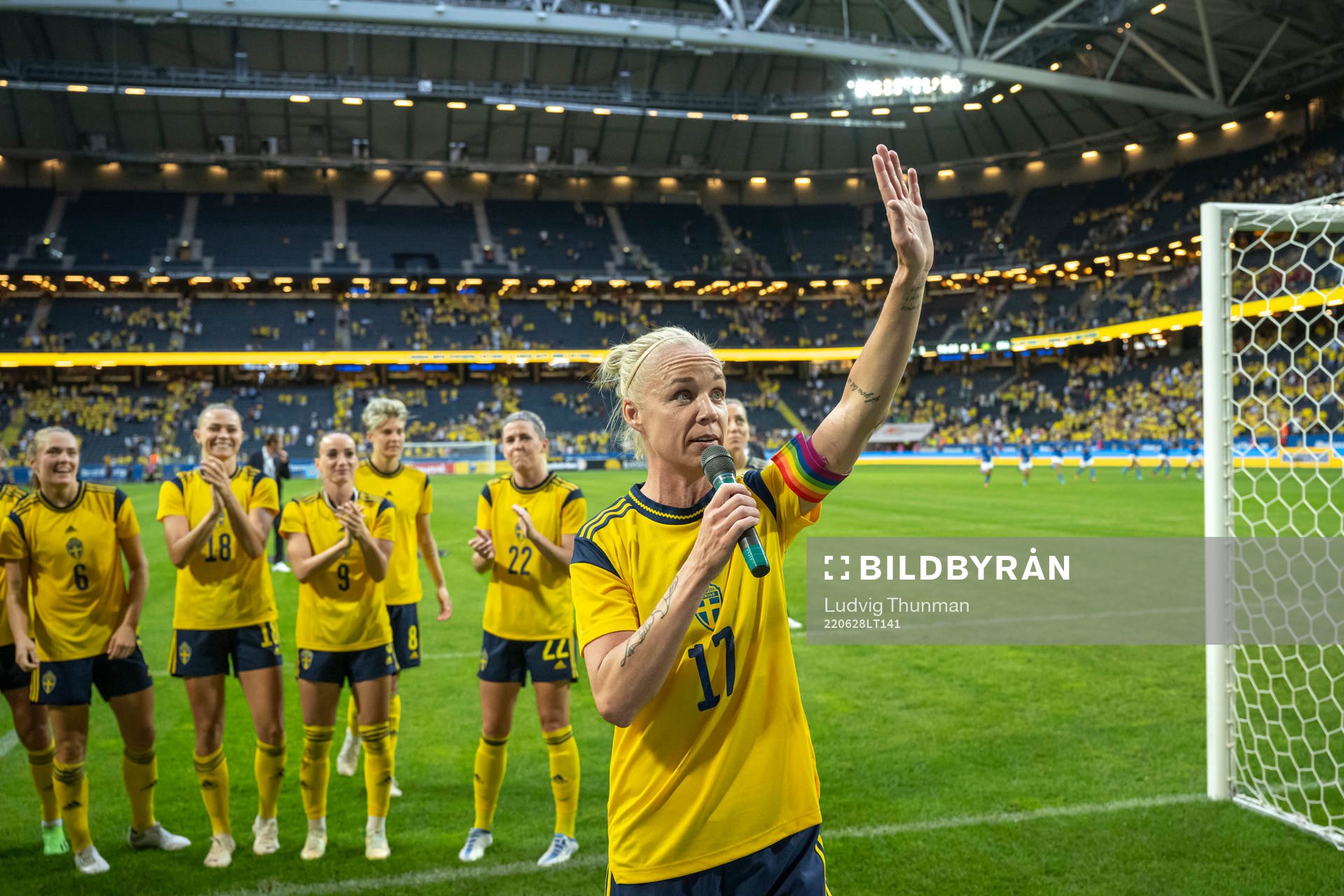 Caroline Seger of Sweden celebrate
