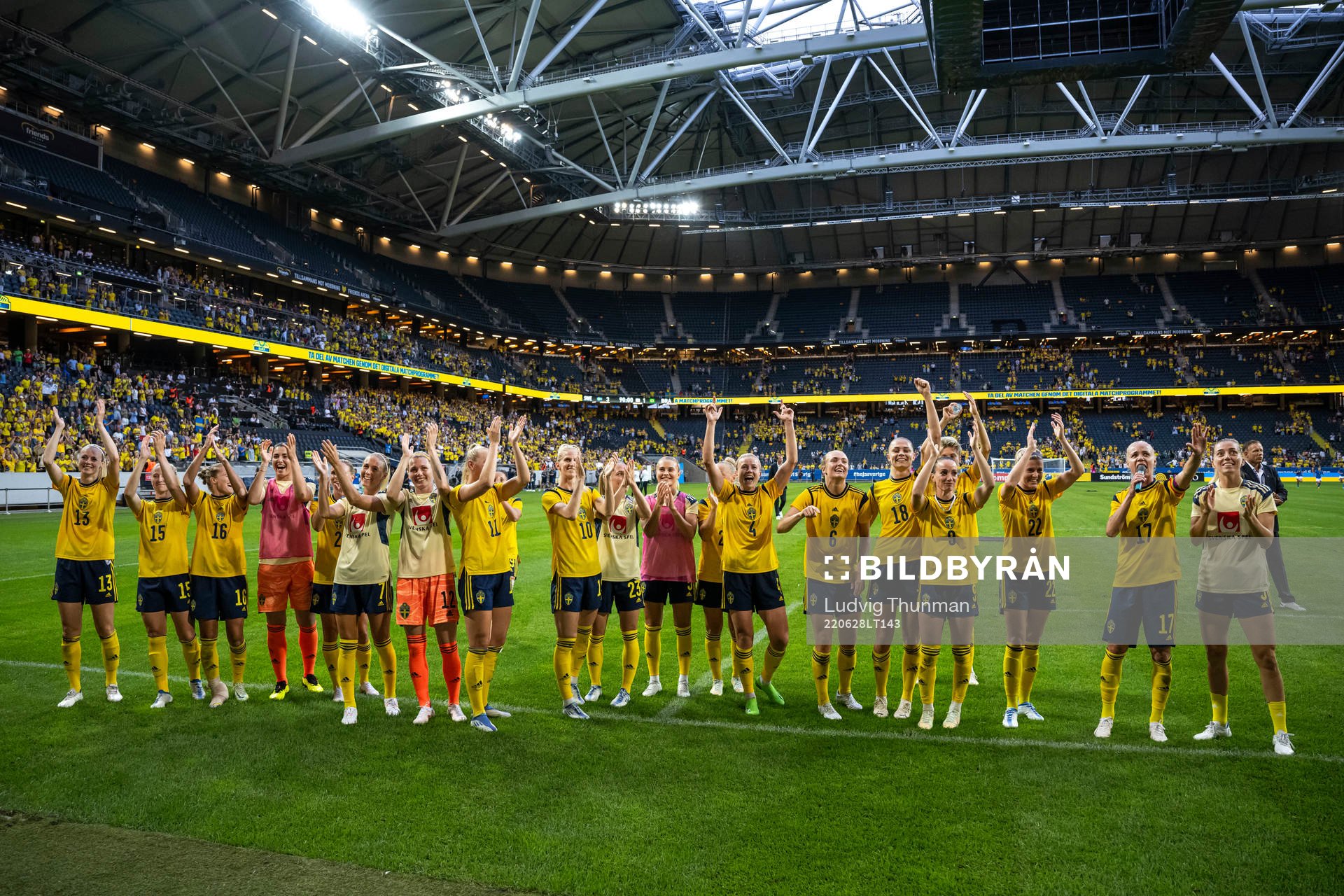 Players of Sweden celebrate