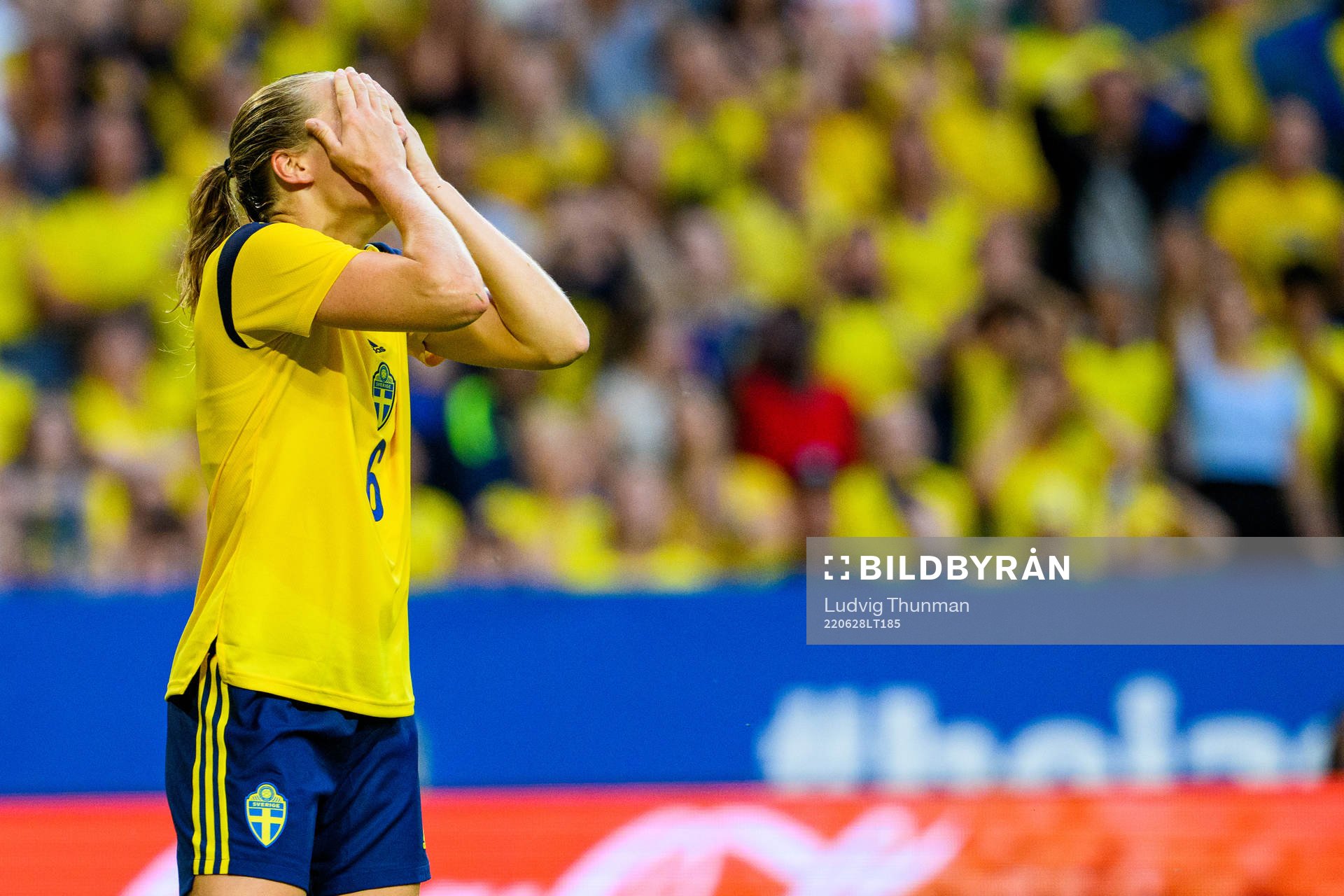 Magdalena Eriksson of Sweden looks dejected