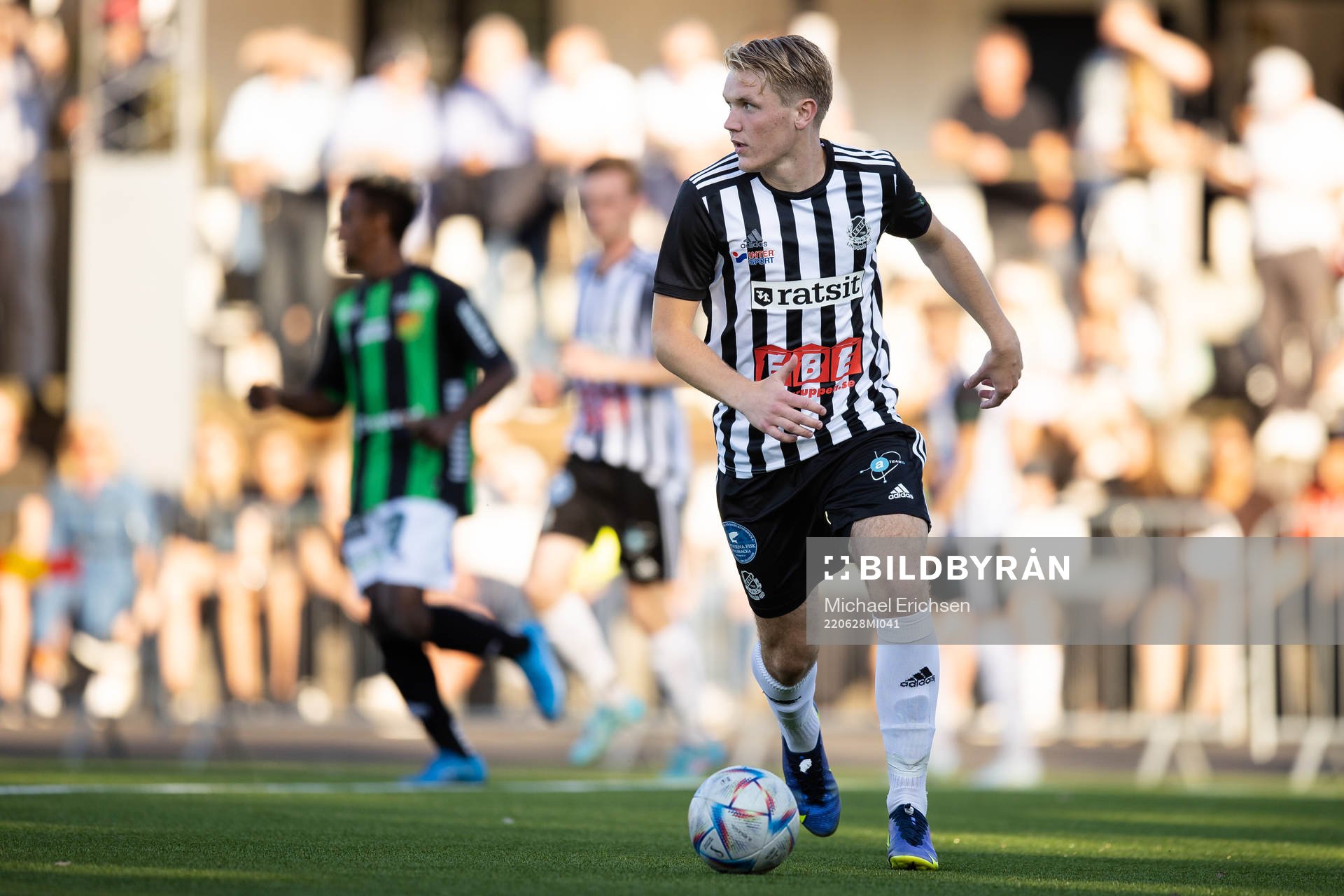 Lindomes Teodor Wålemark under fotbollsmatchen i Svenska Cupen mellan Lindome och GAIS den 28 juni 2022 i Mölndal. 