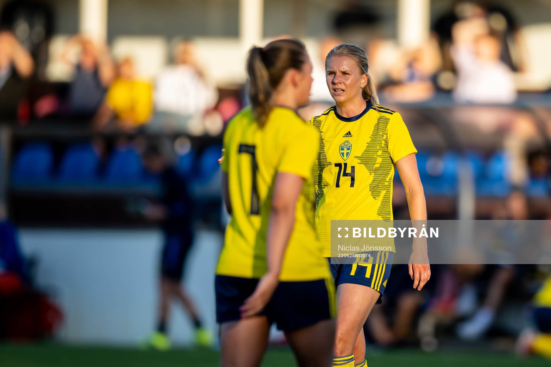Nellie Lilja of Sweden during the football match in a U23 three nations tournament between Sweden and USA on June 28, 2022 in Vittsjö. 