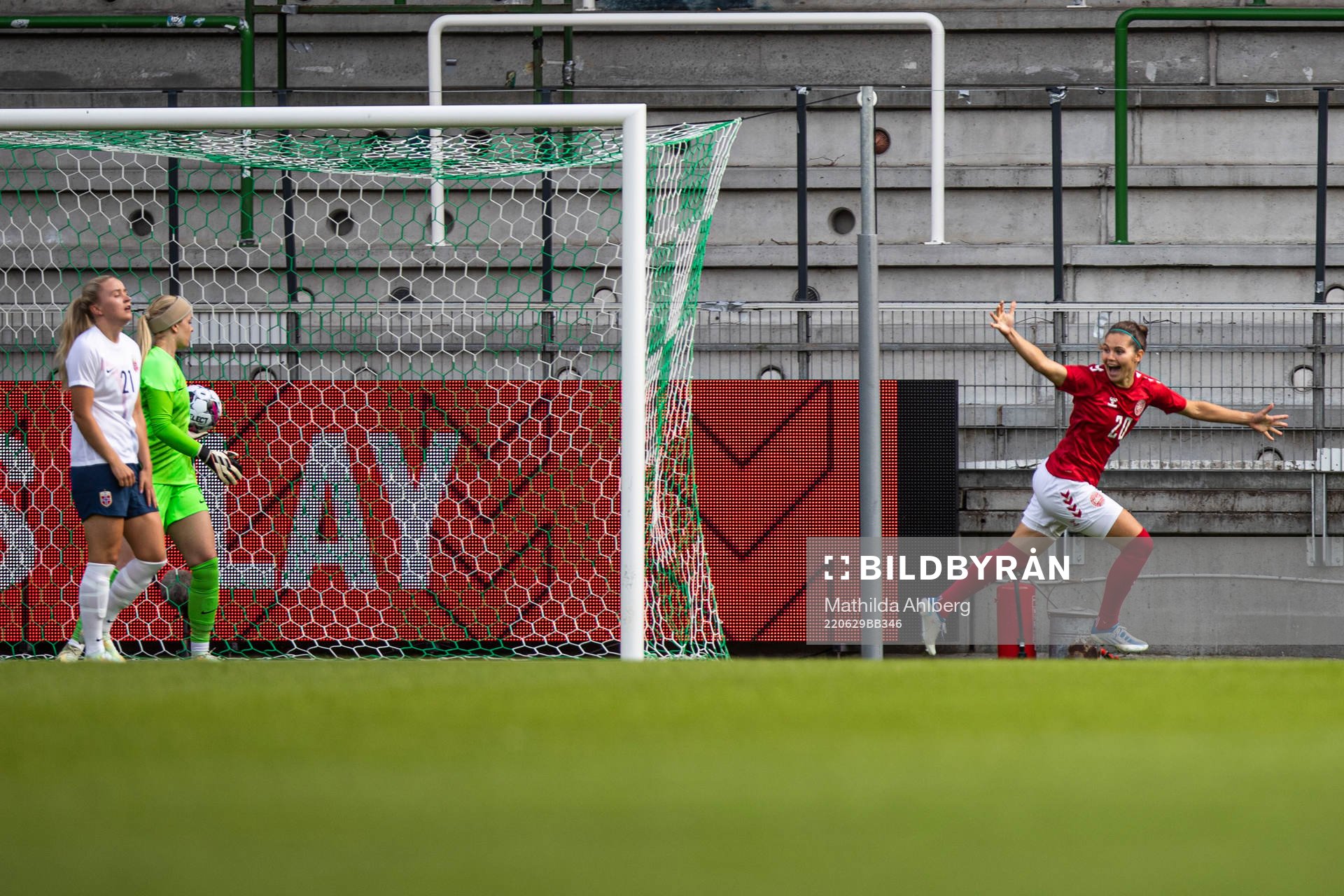 Signe Bruun of Denmark celebrates the 1-0 goal