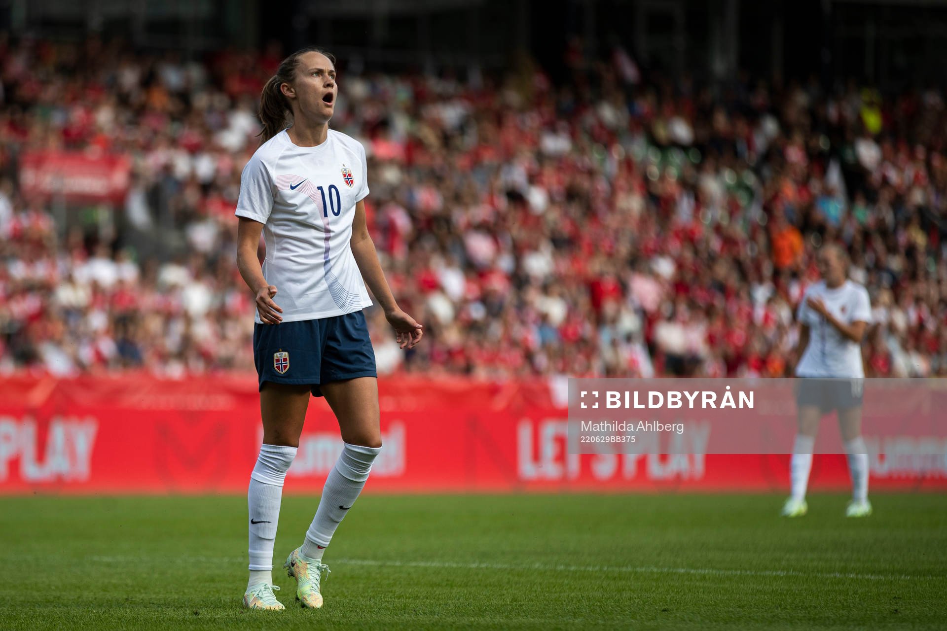 Caroline Graham Hansen of Norway looks dejected