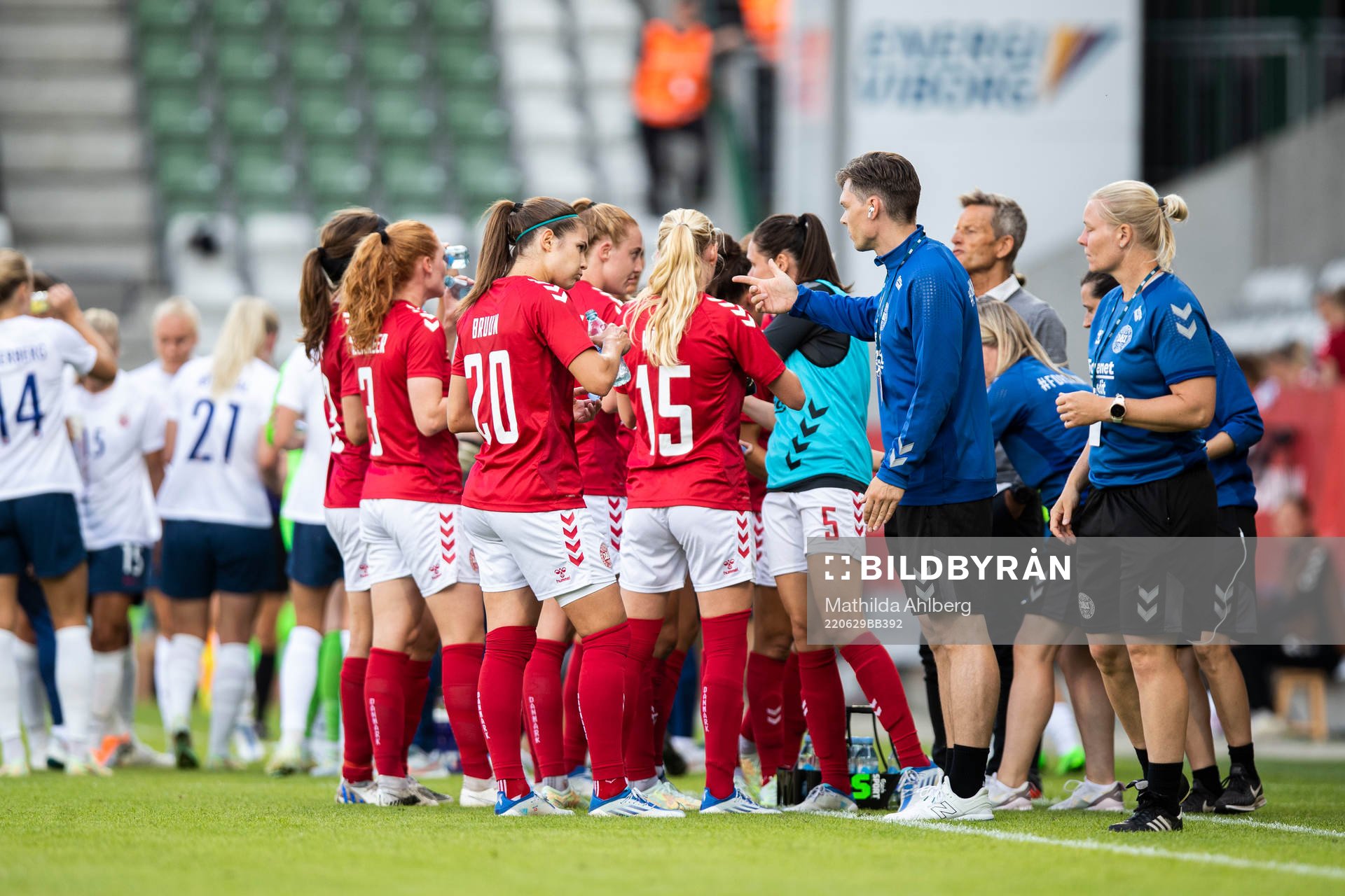 Players of Denmark at a cooling brake