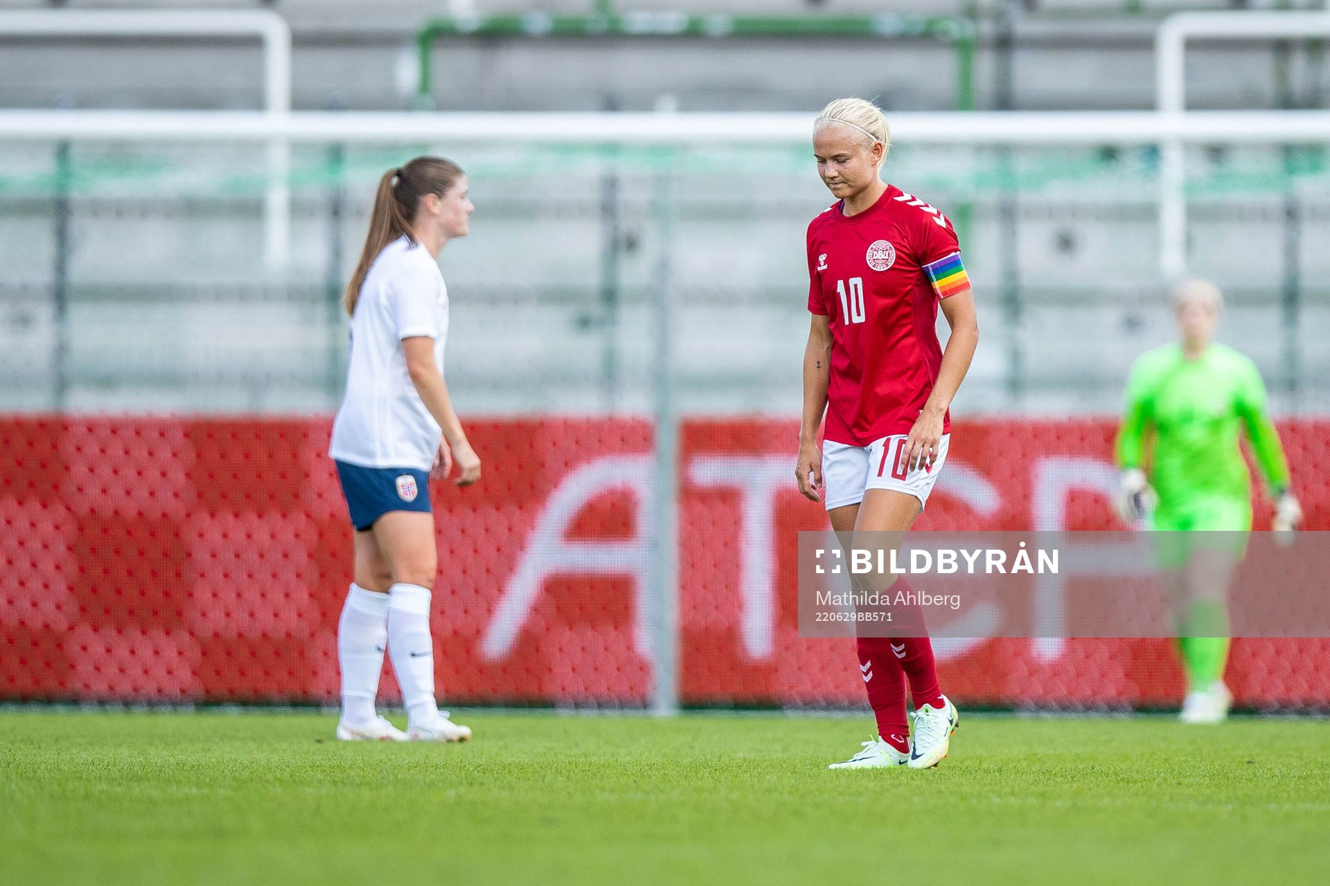 Pernille Harder of Denmark looks dejected