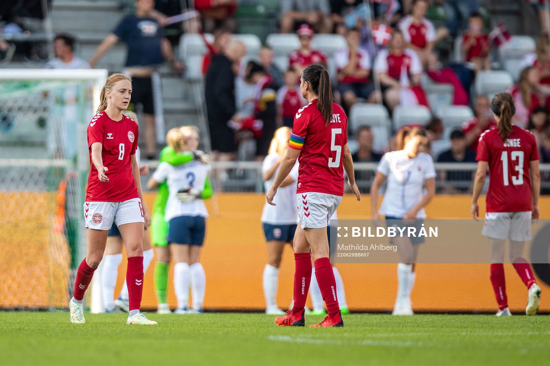 Sara Holmgaard and Simone Boye of Denmark looks dejected