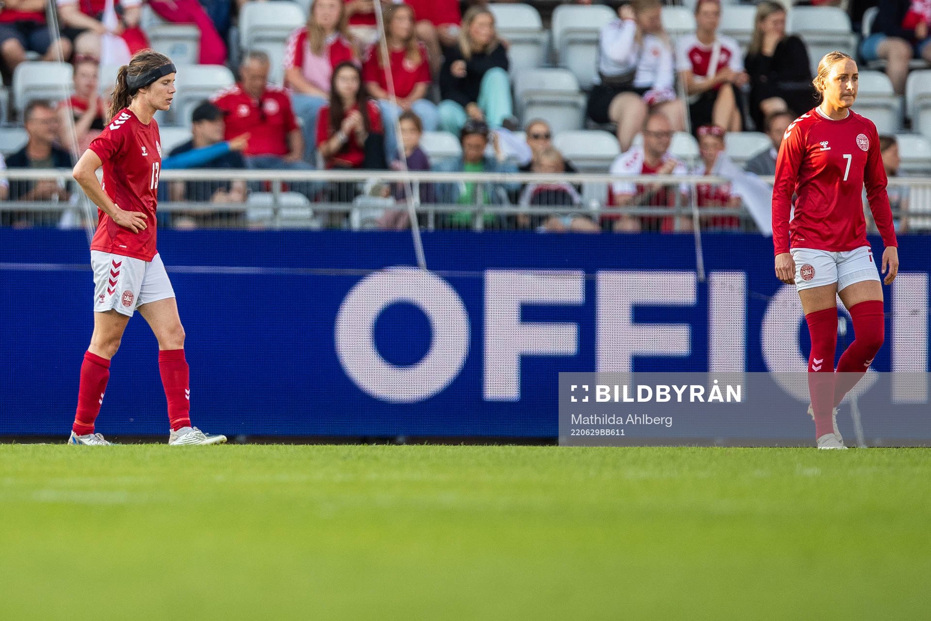 Sofie Junge and Sanne Trolsegaard of Denmark looks dejected