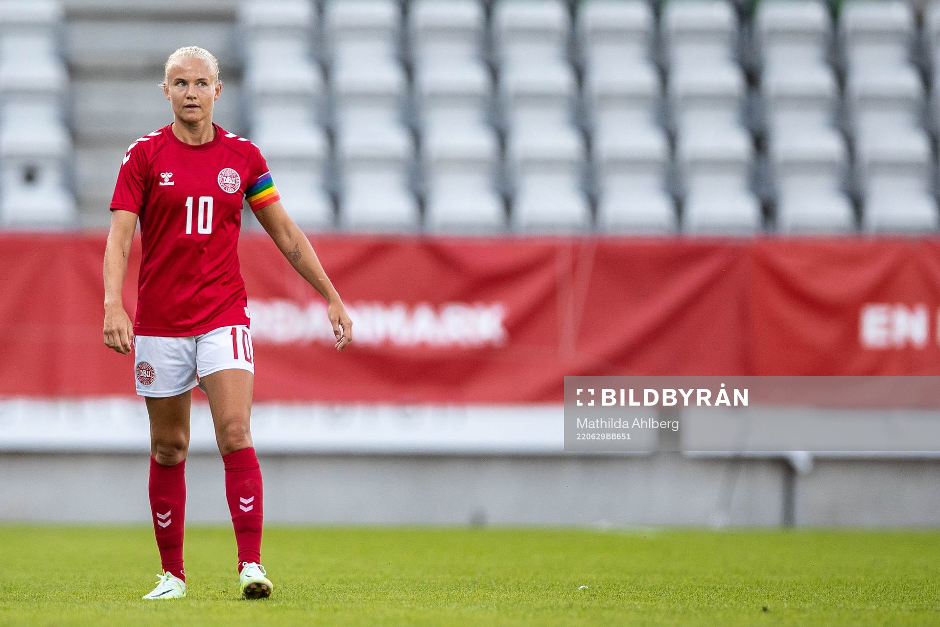 Pernille Harder of Denmark looks dejected