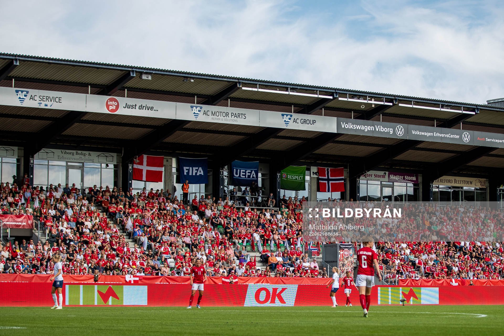 General view of Viborg Stadium during the international friendly football match between Denmark and Norway on June 29, 2022 in Viborg.