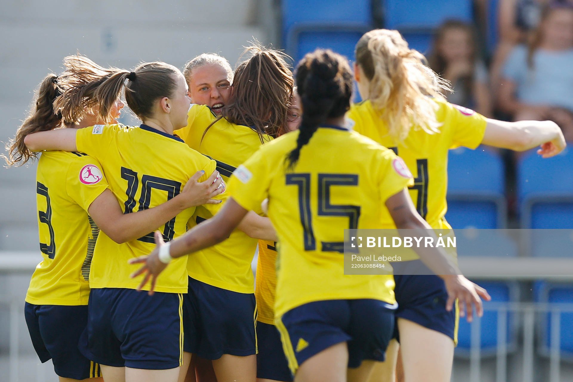 Players of Sweden celebrate