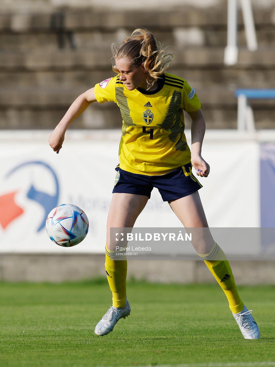 Sofia Reidy of Sweden during the football match Sweden and England in The UEFA Womens Under-19 European Championships on June 30 in Frydek-Mistek, Czech Republic.
