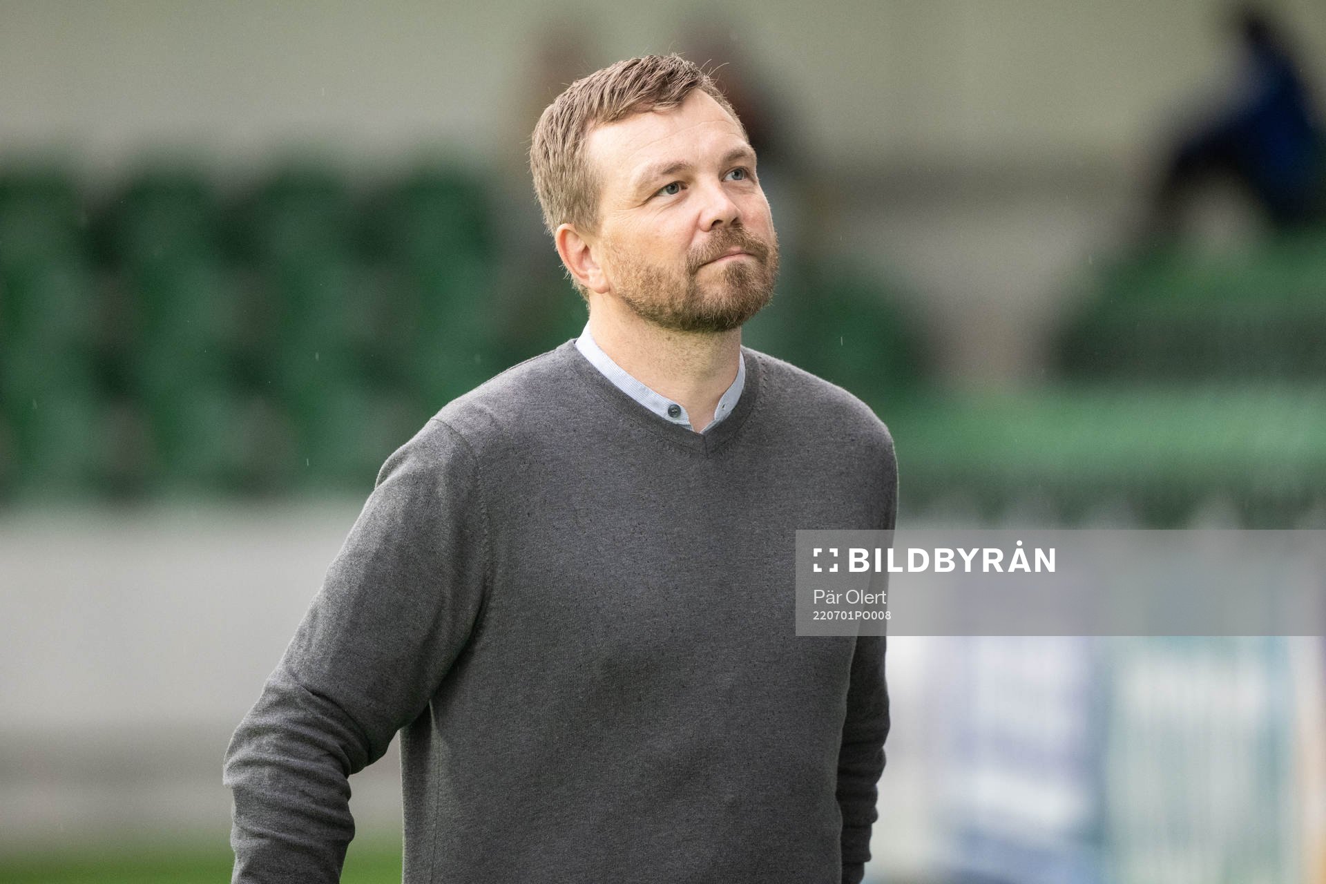 Sundsvalls tränare Henrik Åhnstrand innan fotbollsmatchen