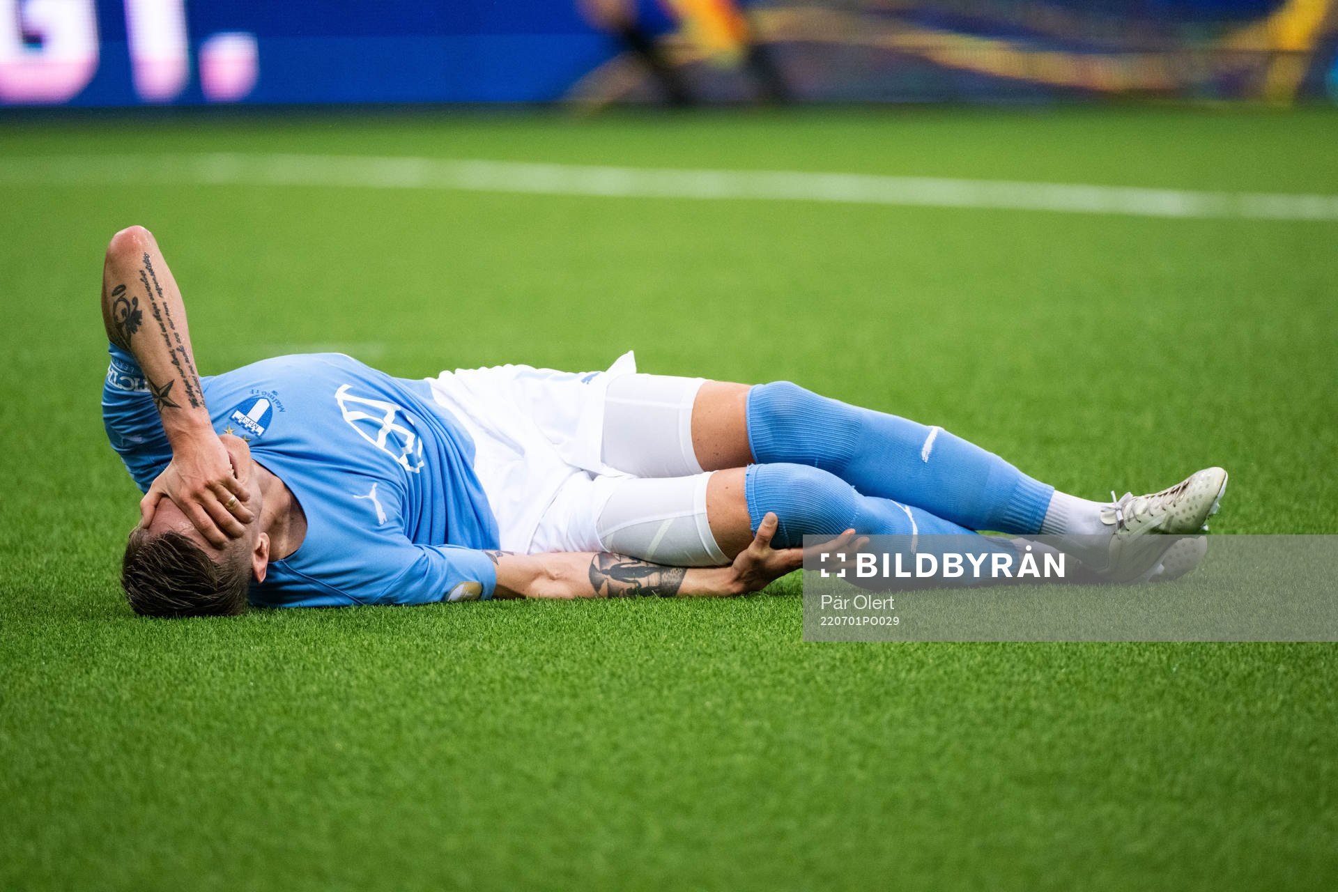 Malmö FFs Sören Rieks har ont