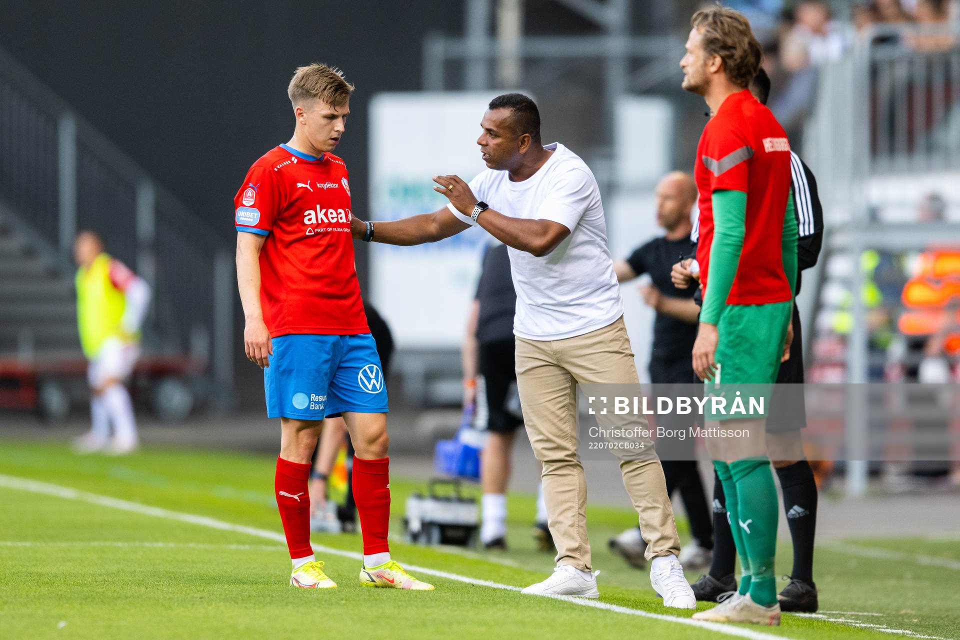 Helsingborgs Lucas Lingman och tränare Alvaro Santos