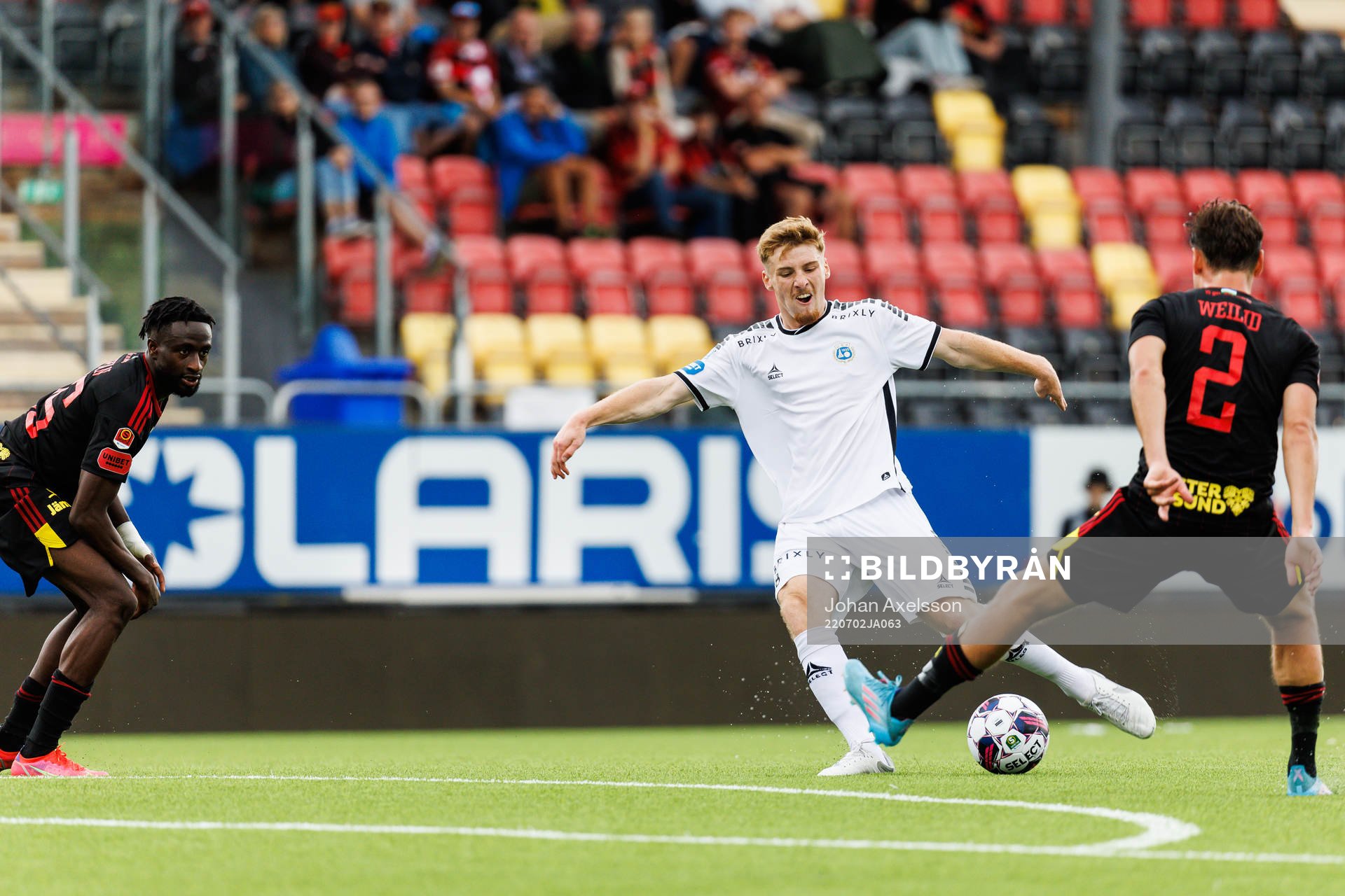 Utsiktens Markus Björkqvist under fotbollsmatchen i Superettan mellan Östersund och Utsikten den 2 juli 2022 i Östersund. 