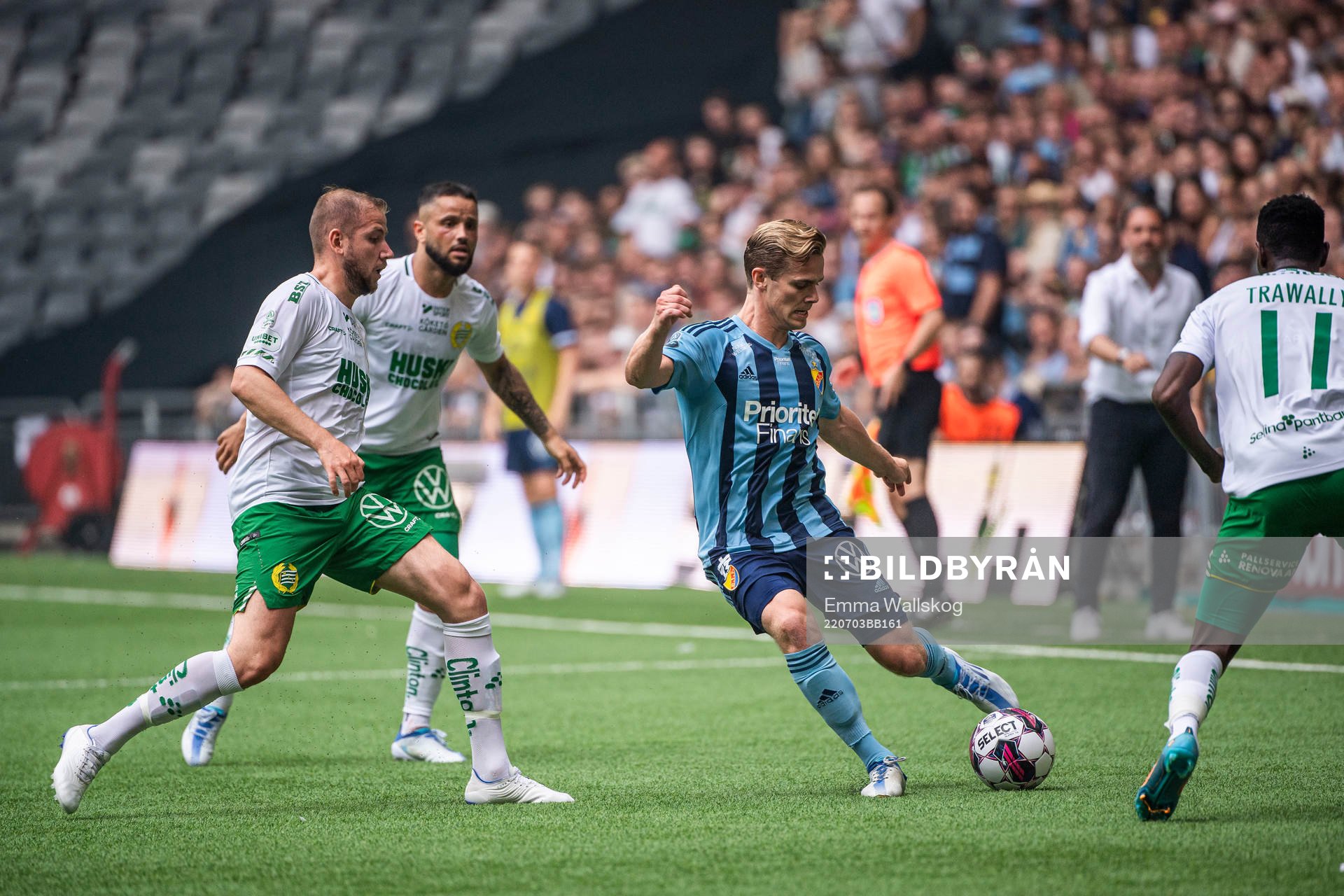 Hammarbys Darijan Bojanic, Mohanad Jeahze och Bubacarr