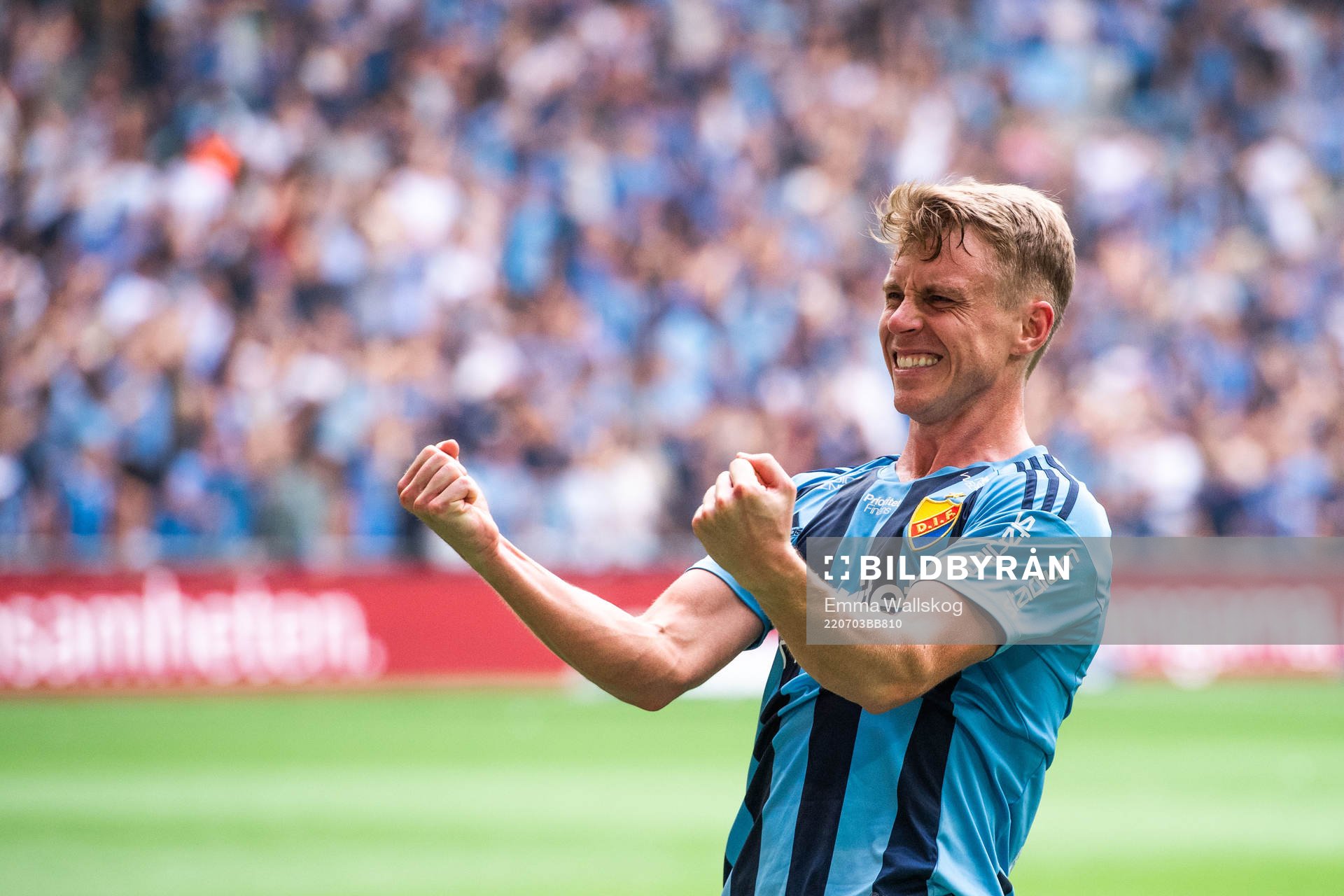 Djurgårdens Rasmus Schüller jublar