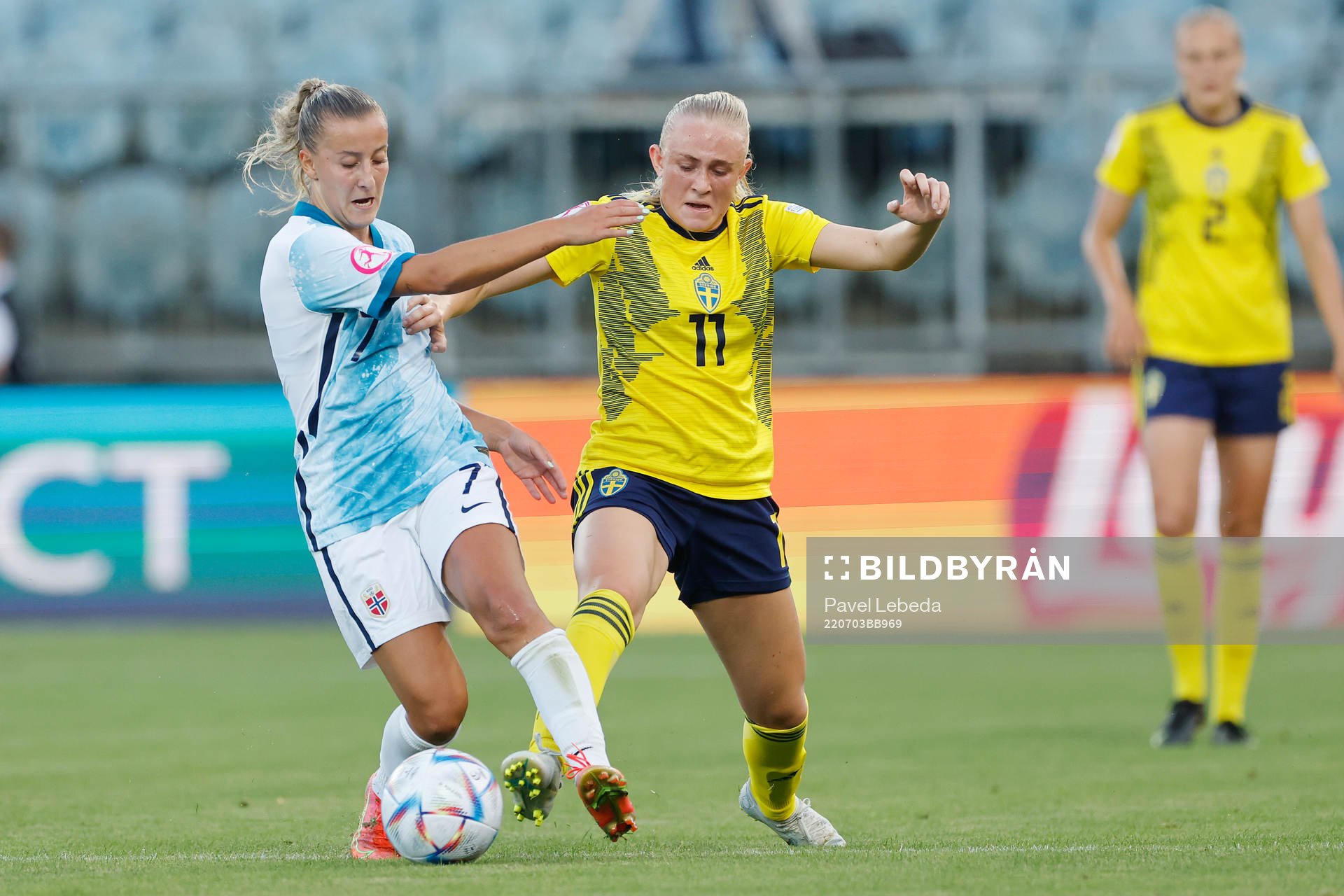 Emilia Bengtsson of Sweden in action against Stine Brekken