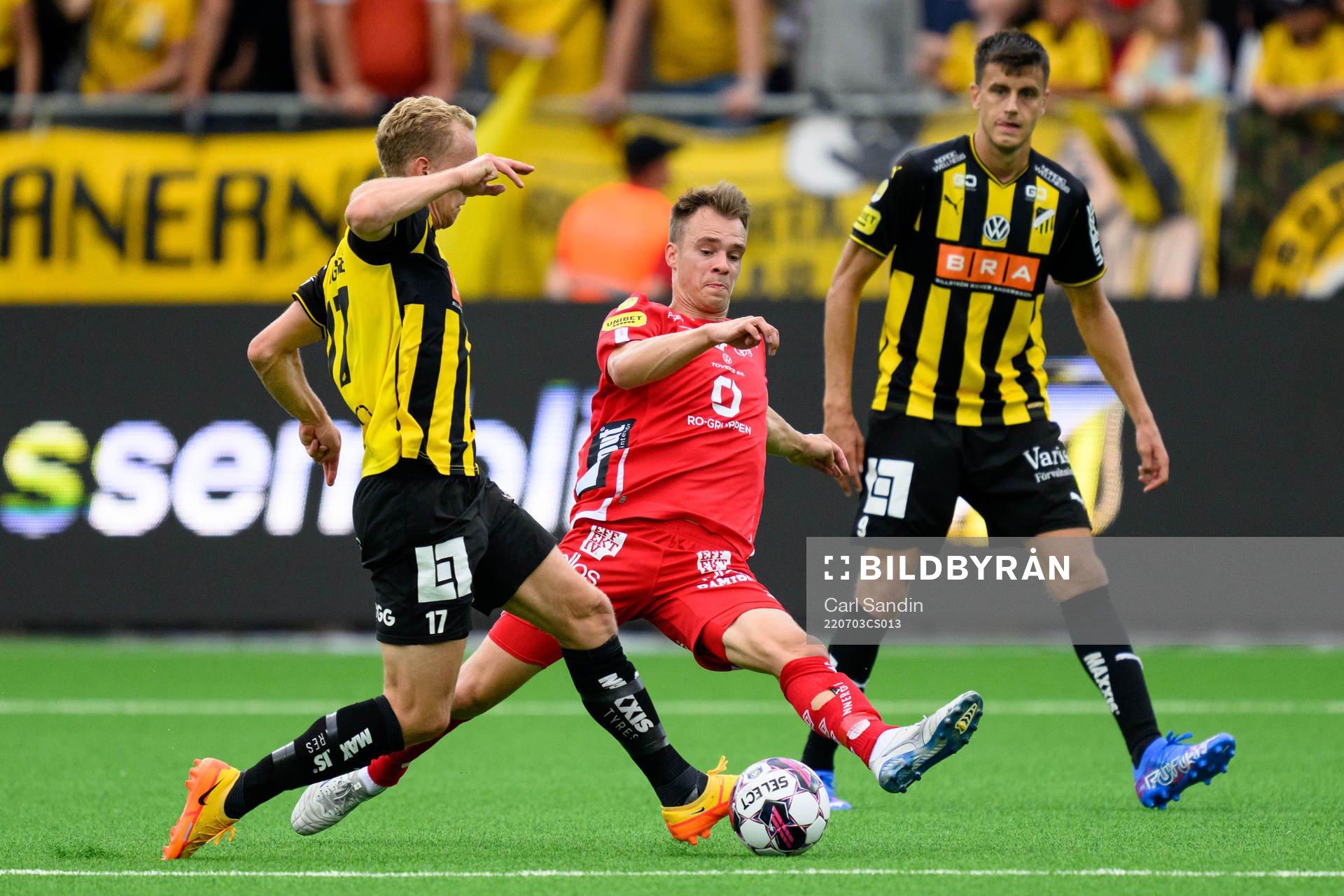 Elfsborgs Leo Väisänen under fotbollsmatchen i Allsvenskan mellan Häcken och Elfsborg den 3 juli 2022 i Göteborg. 