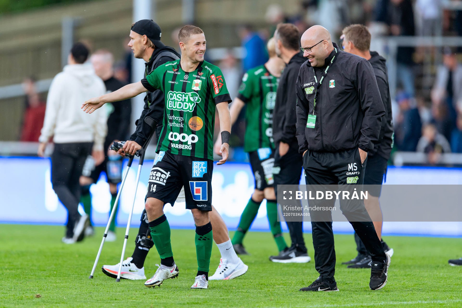 Varbergs Oliver Alfonsi och hjälptränare Martin Skogman