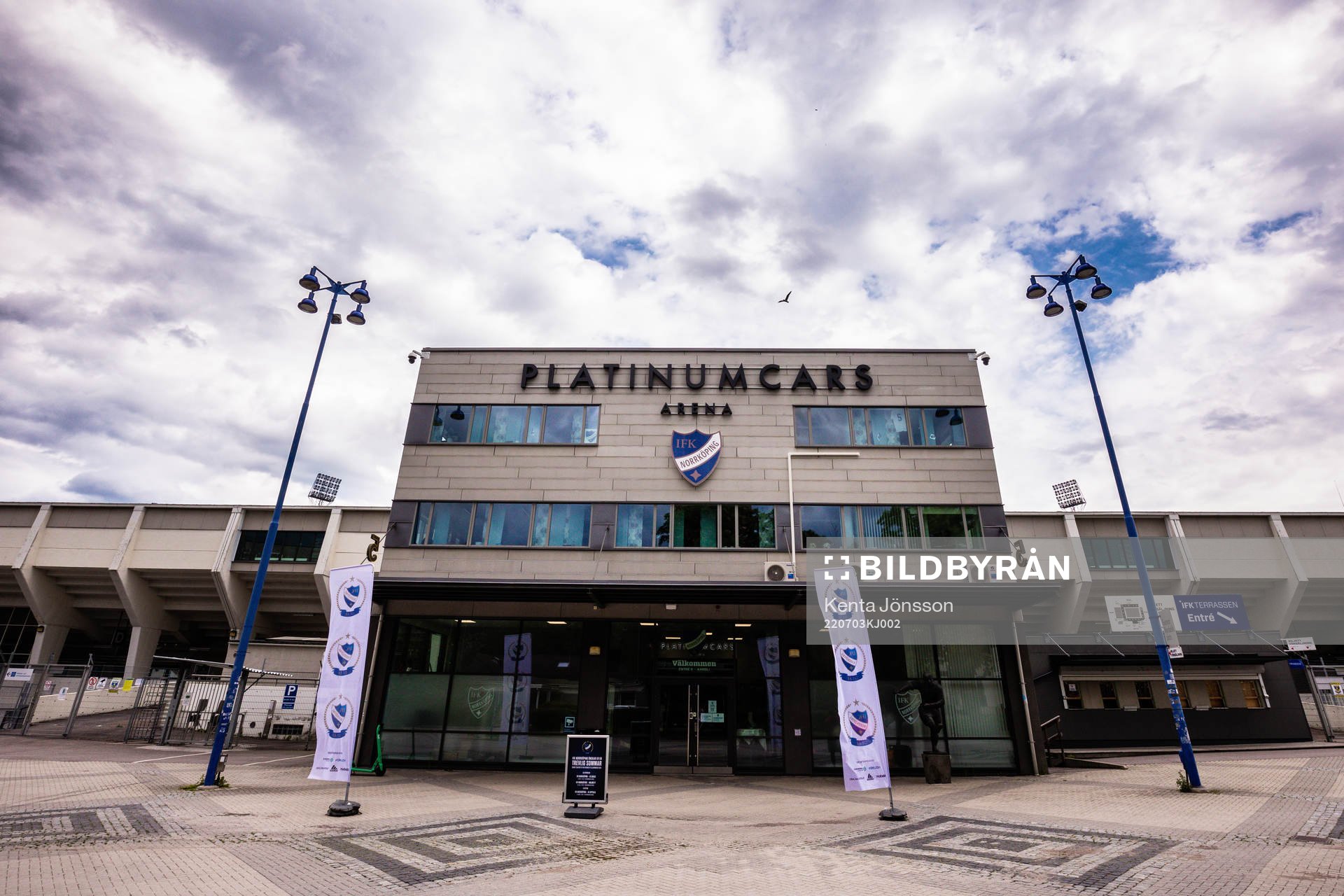 Platinumcars Arena inför fotbollsmatchen i Allsvenskan mellan IFK Norrköping och Sirius den 3 juli 2022 i Norrköping. 