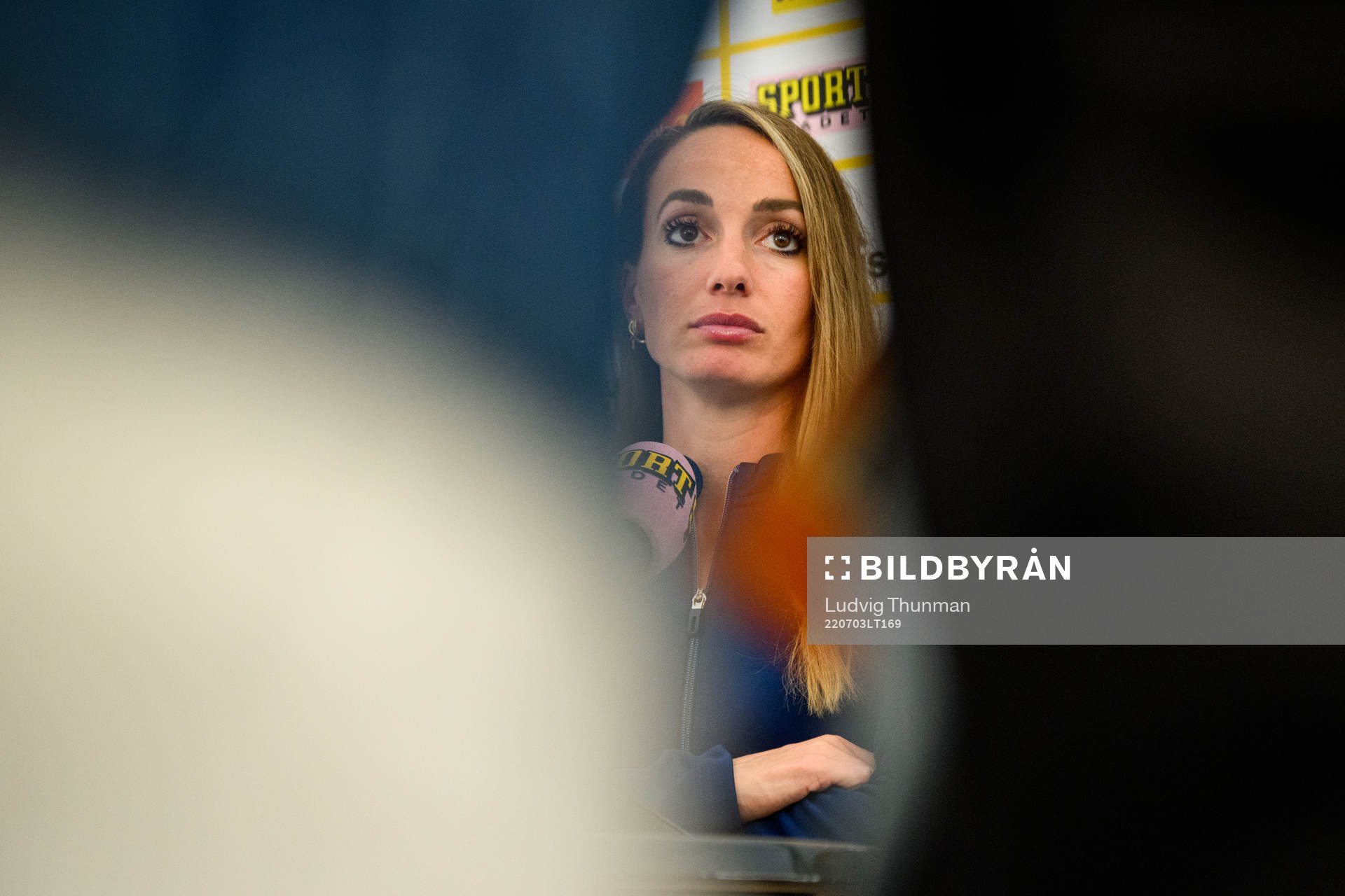 Kosovare Asllani is interviewed by the media