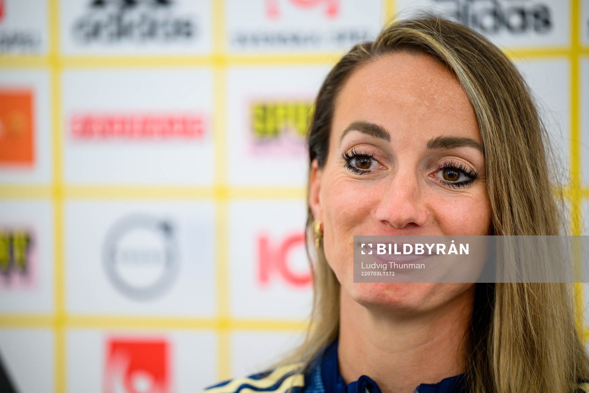 Kosovare Asllani is interviewed by the media