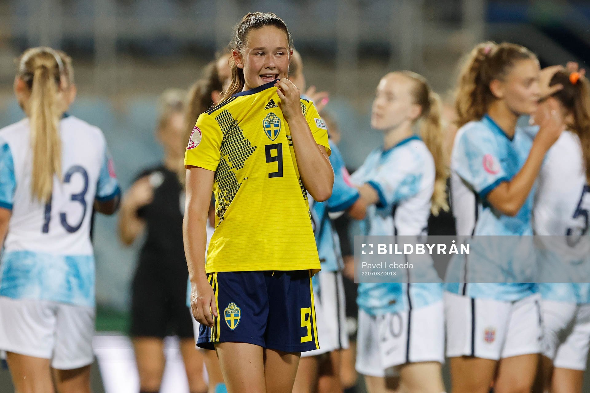 Svea Rehnberg of Sweden after the football match in The UEFA Womens Under-19 European Championships on July 03 in Opava, Czech Republic.
