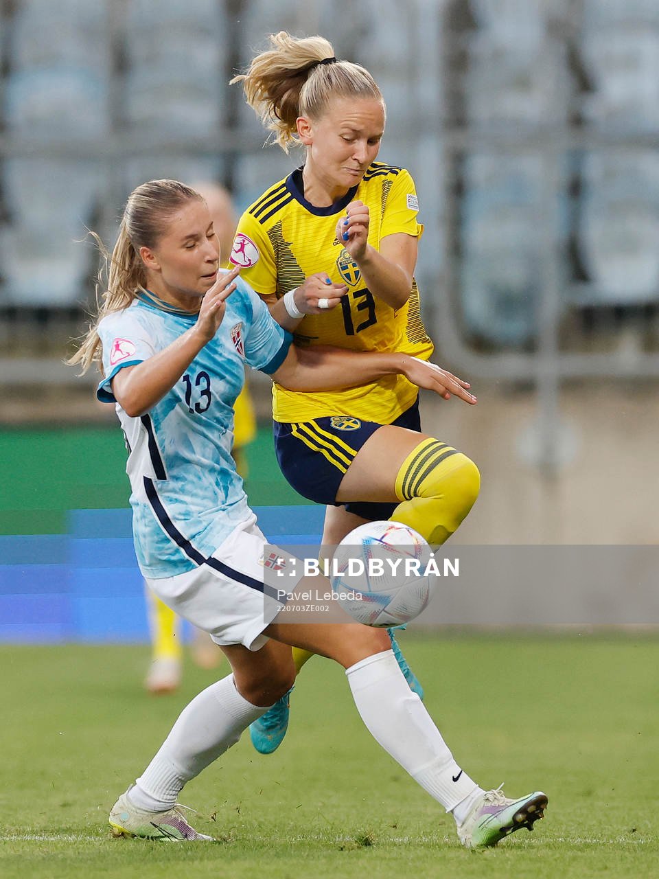 Matilda Vinberg  of Sweden in action against Maria Fink of
