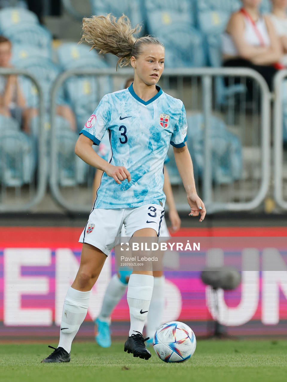 Selma Pettersen of Norway during the football match in The UEFA Womens Under-19 European Championships on July 03 in Opava, Czech Republic.