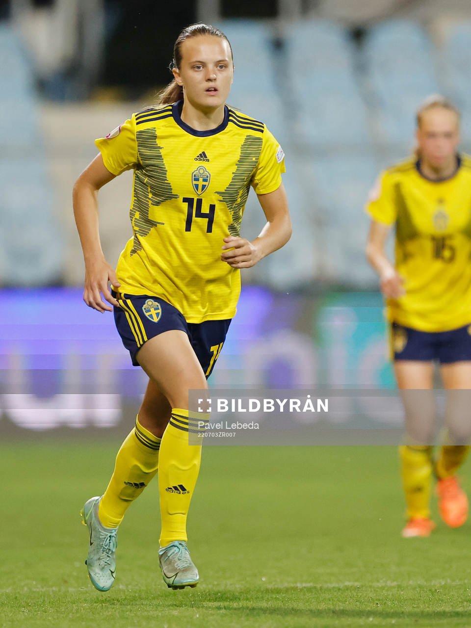 Alma Öberg of Sweden in action during the football match in The UEFA Womens Under-19 European Championships on July 03 in Opava, Czech Republic.