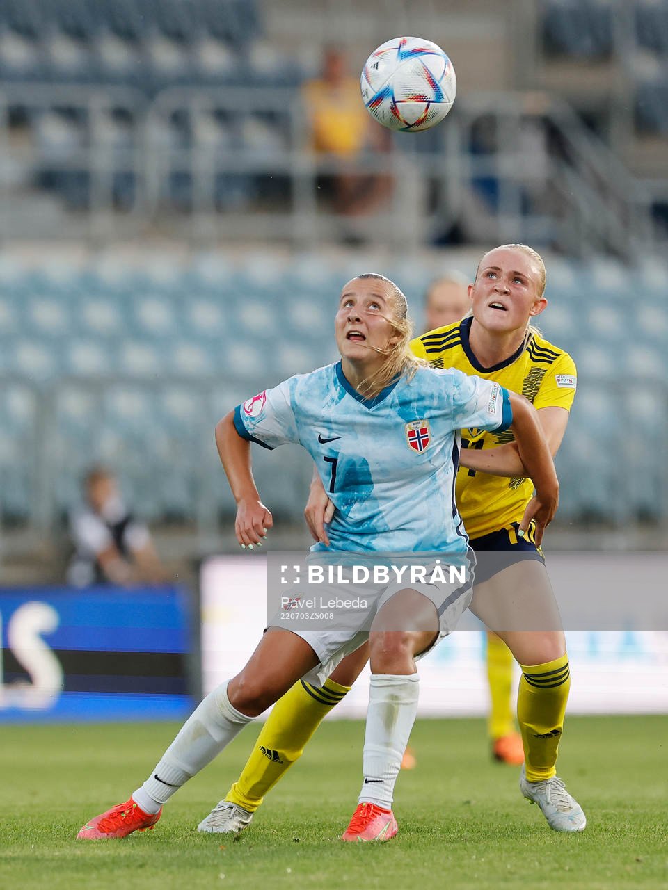 Emilia Bengtsson of Sweden in action against Stine Brekken