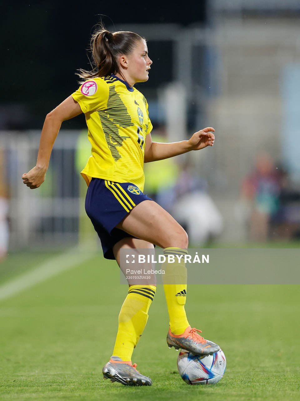 Hanna Wijk of Sweden in action during the football match in The UEFA Womens Under-19 European Championships on July 03 in Opava, Czech Republic.