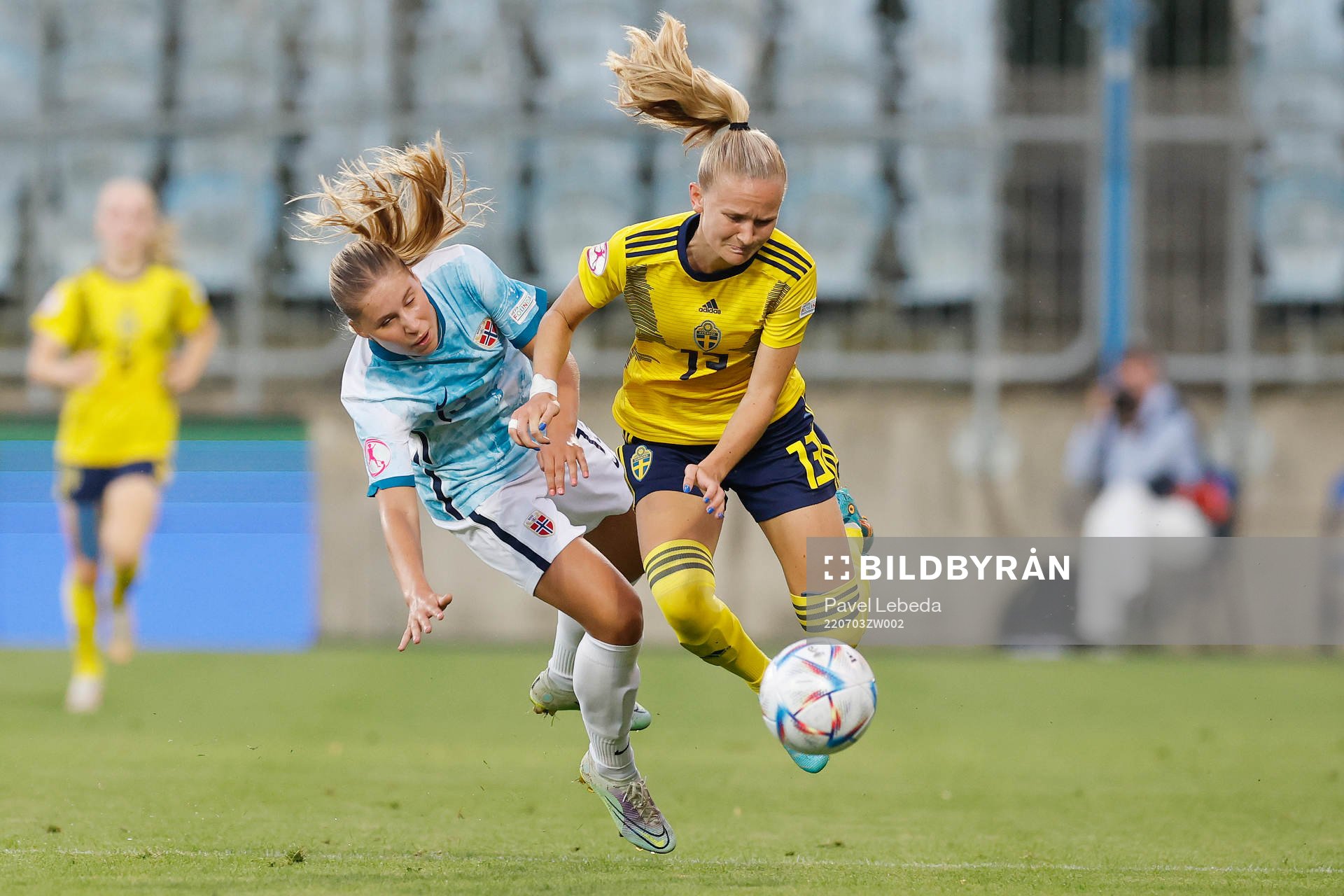 Matilda Vinberg  of Sweden in action against Maria Fink of