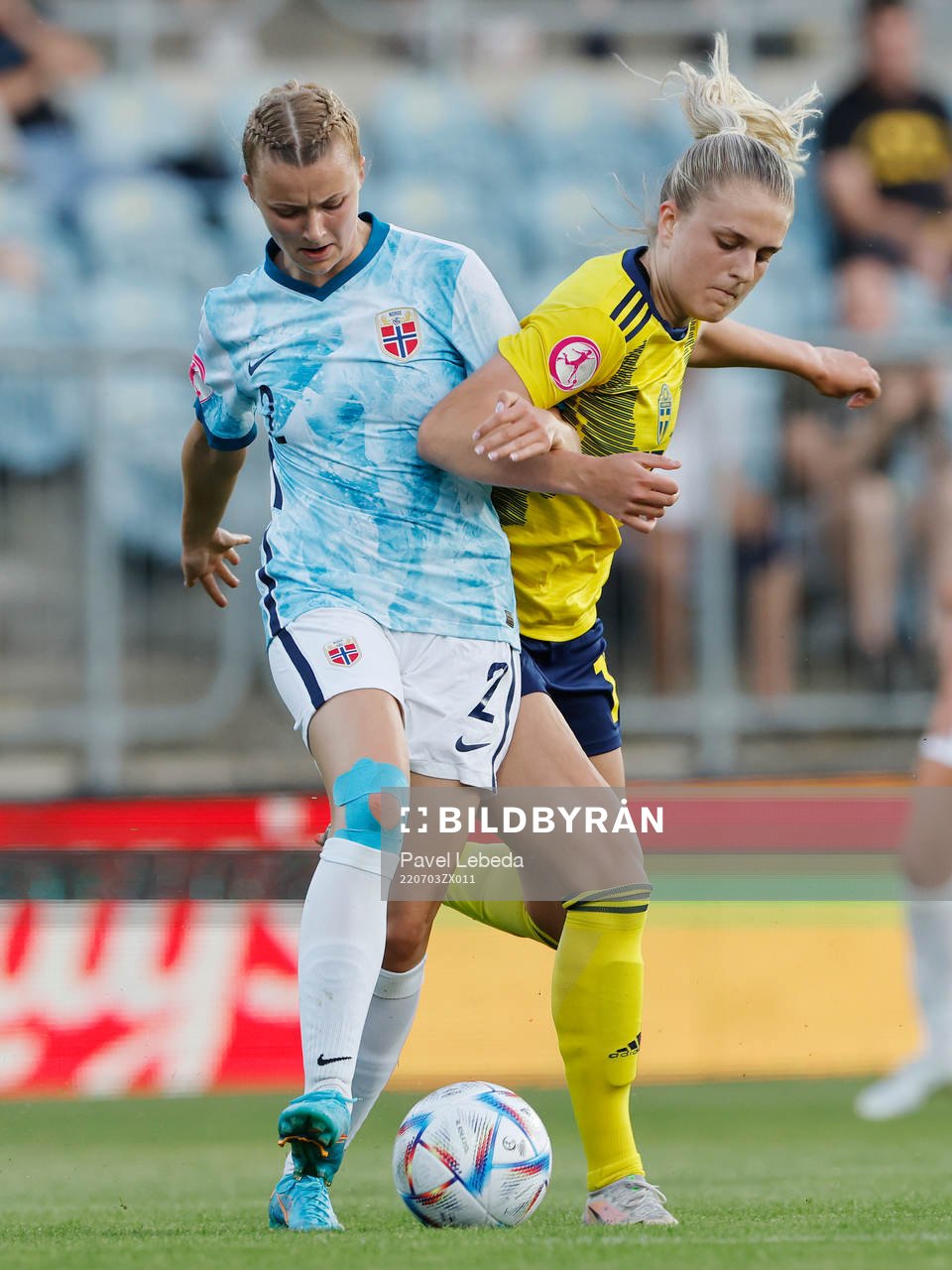 Lisa Björkof Sweden in action against Thea Sørbo of Norway