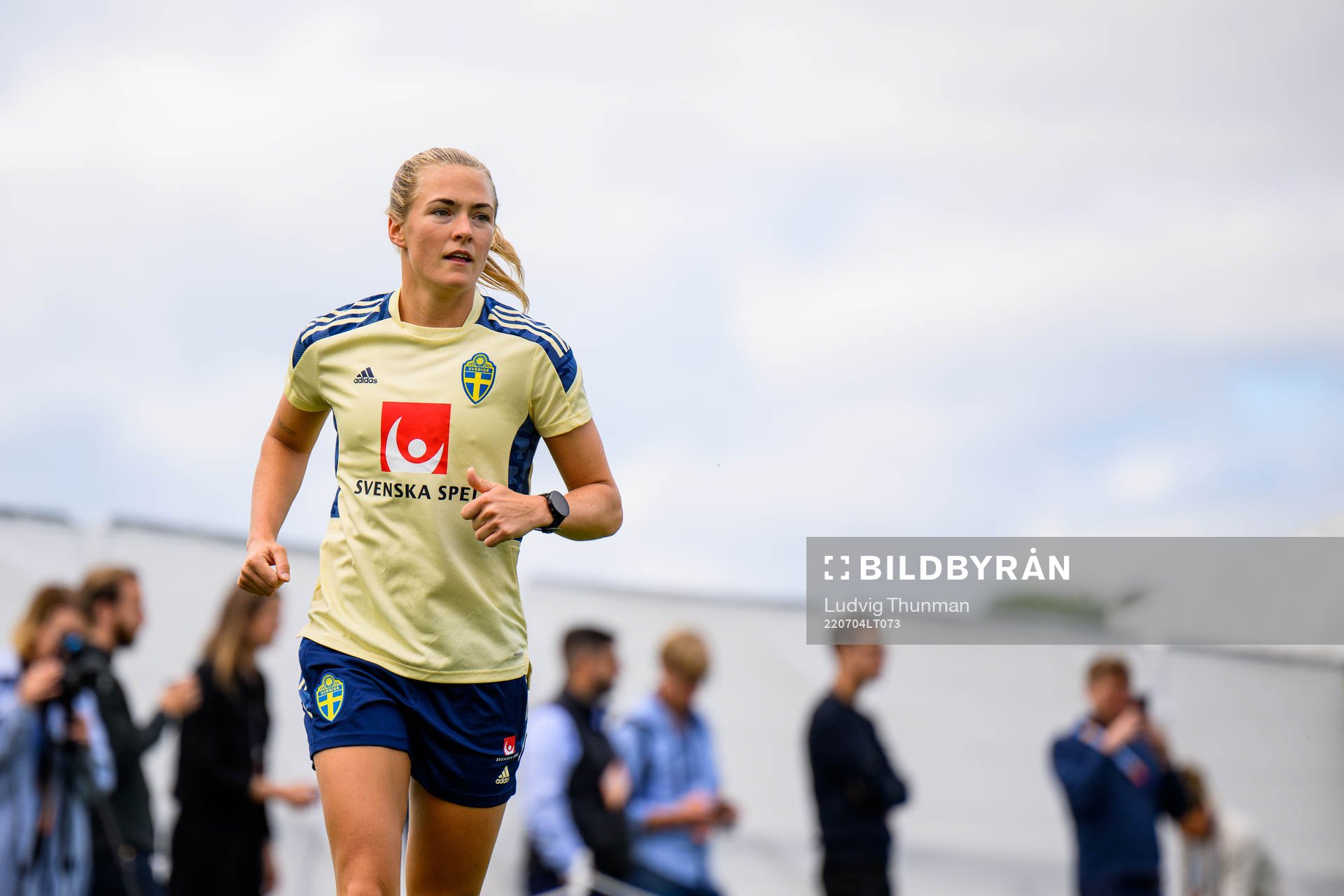 Magdalena Eriksson during a training session with the the women's Swedish national football team ahead of UEFA Women's Euro 2022 Championship on July 4, 2022 in Chester.