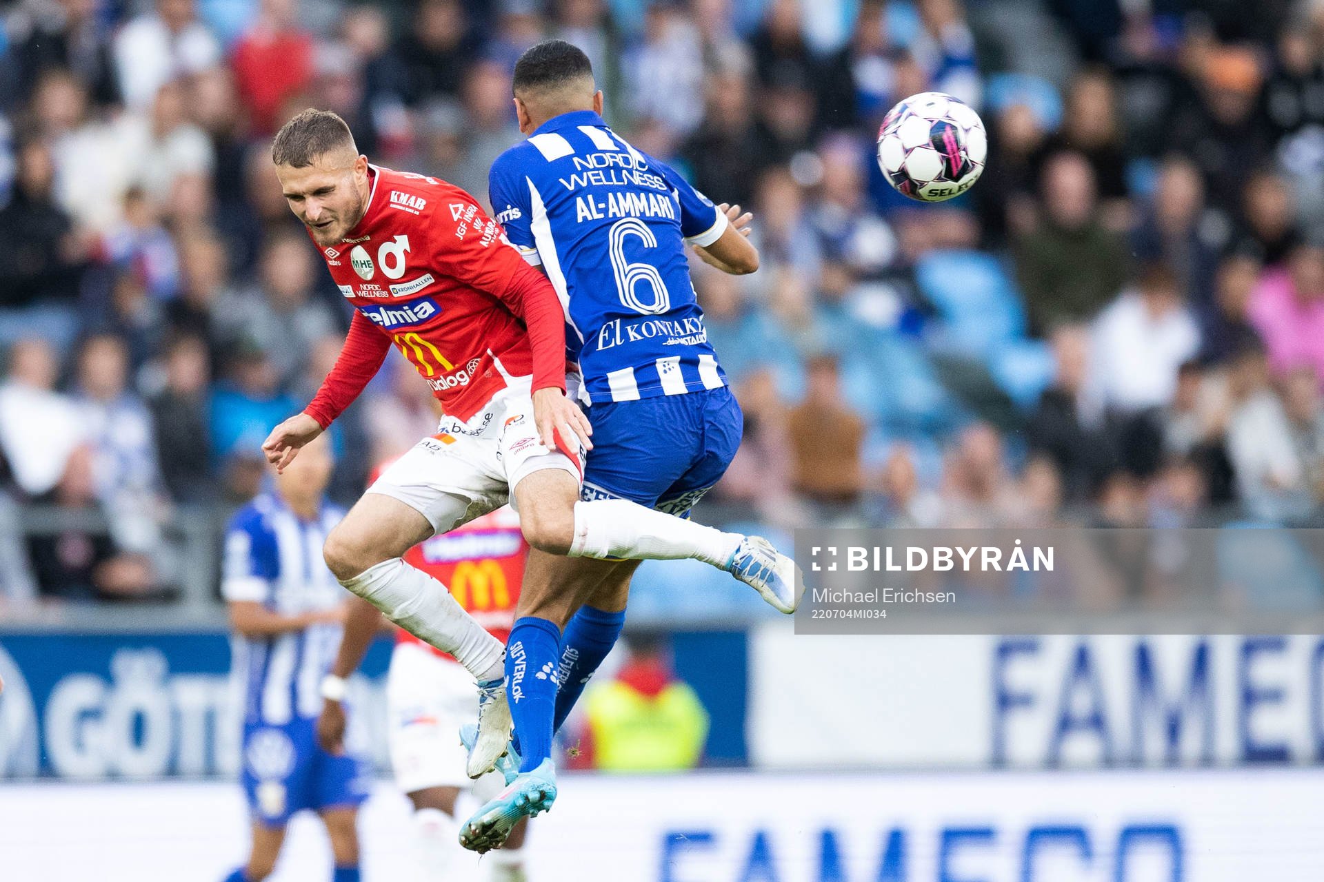 Degerfors Christos Gravius och IFK Göteborgs Amir Al-Ammari