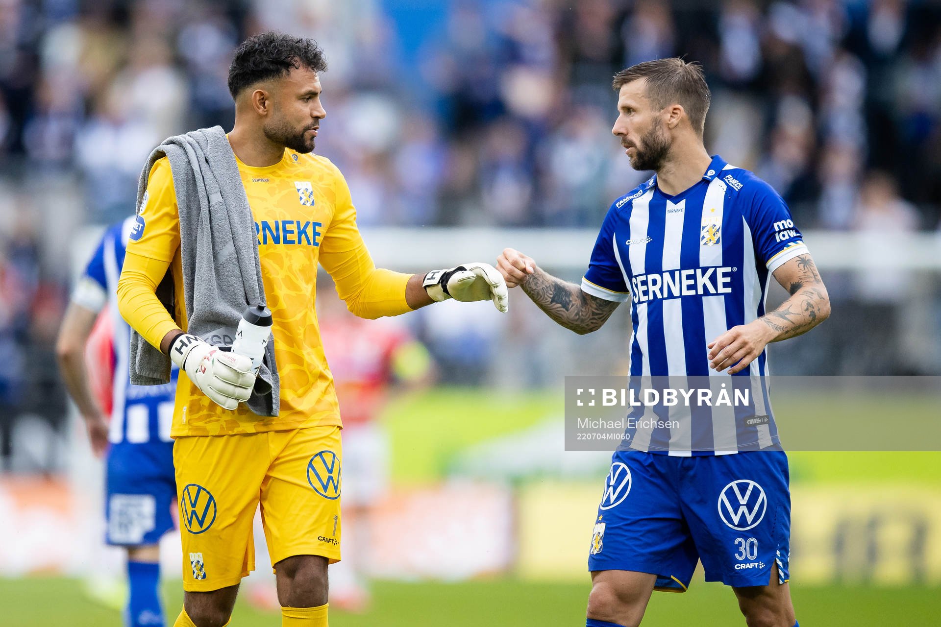 IFK Göteborgs målvakt Warner Hahn och Mattias Bjärsmyr