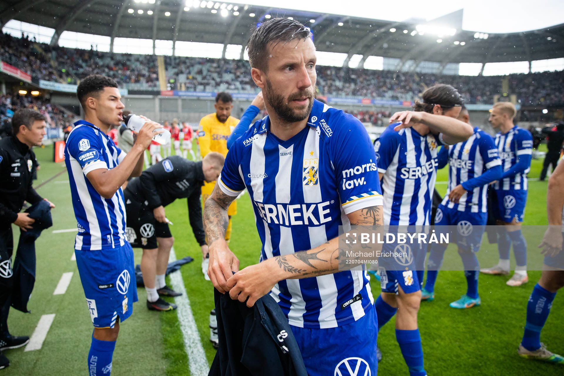 IFK Göteborgs Mattias Bjärsmyr innan fotbollsmatchen i