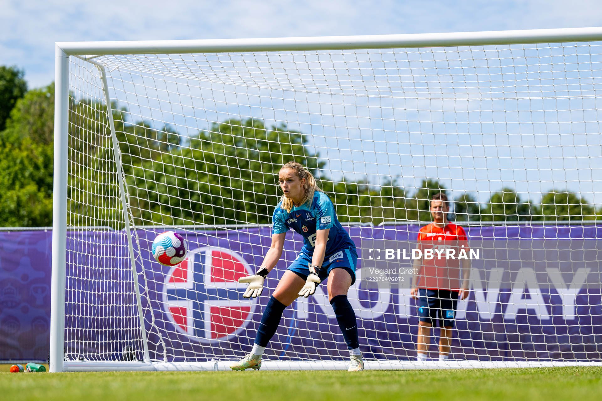 Goalkeeper Guro Pettersen of the Norwegian national