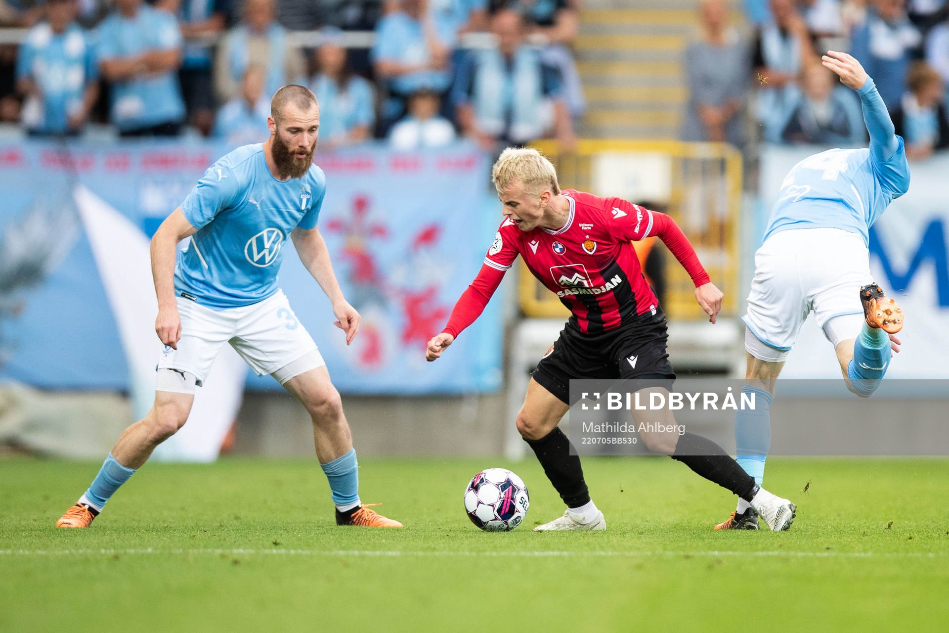 Jo Inge Berget and Lasse Nielsen of Malmö FF and Kristall