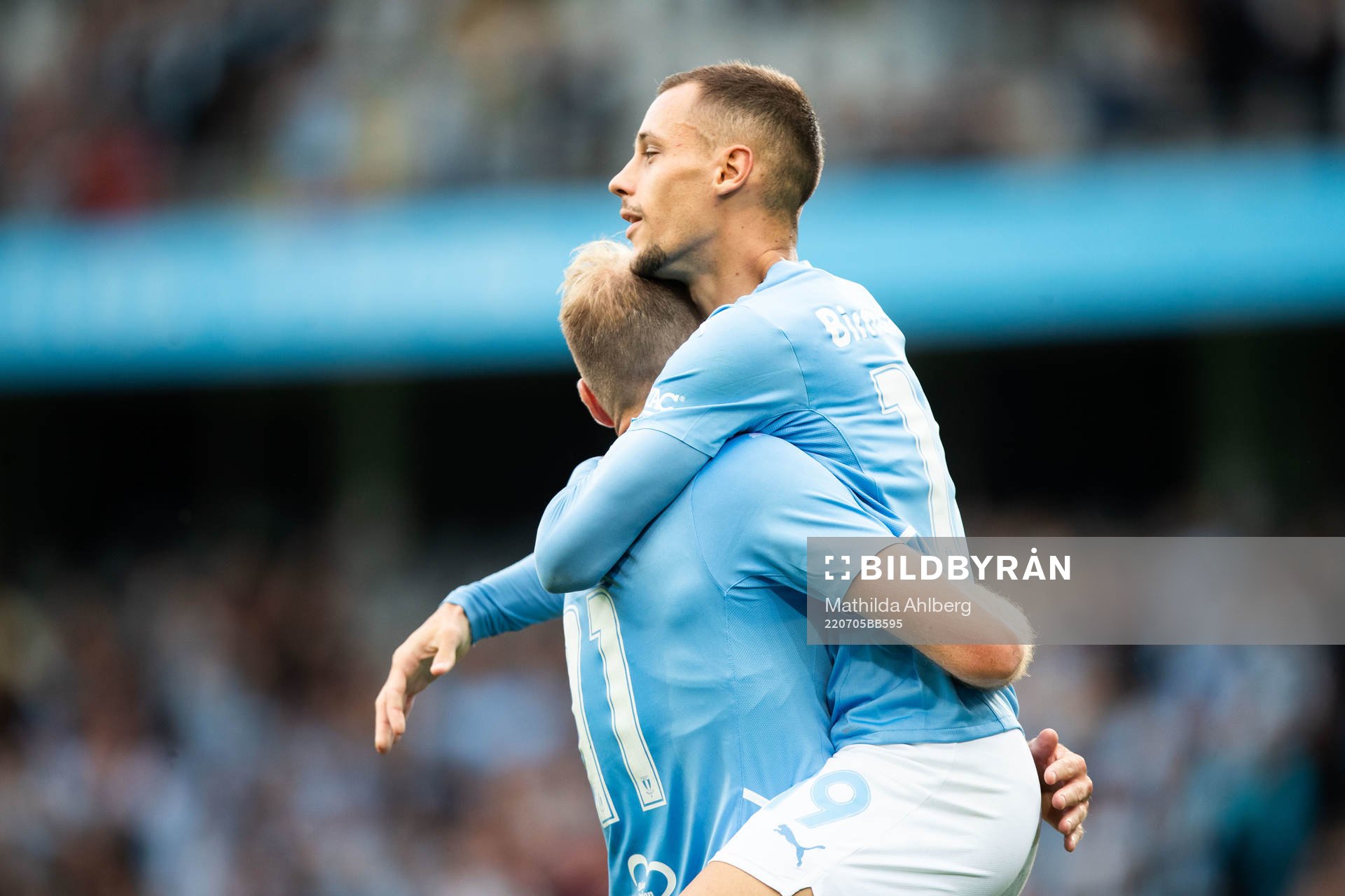 Ola Toivonen and Veljko Birmancevic of Malmö FF celebrates