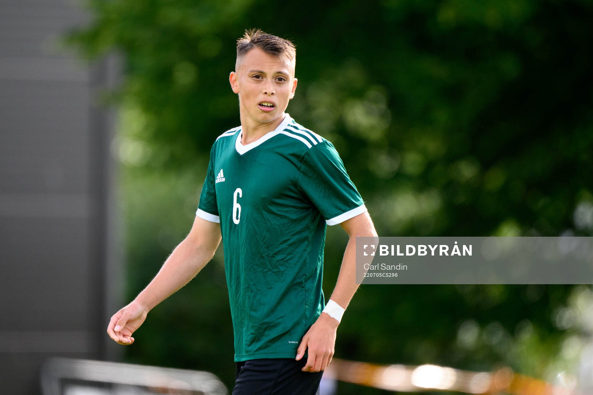 Stig Karlsson under en fotbollsmatch på SvFF:s riksläger för P15 den 5 juli 2022 i Halmstad. 