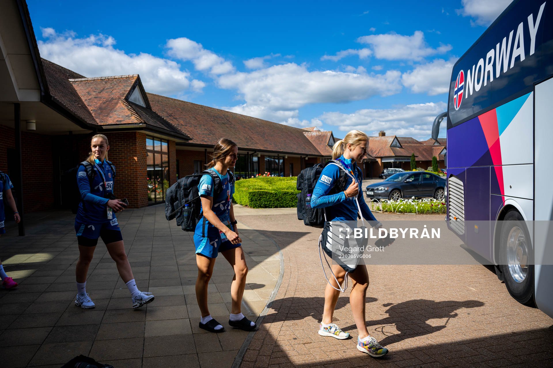 Goalkeeper Guro Pettersen, Tuva Hansen and Julie Blakstad