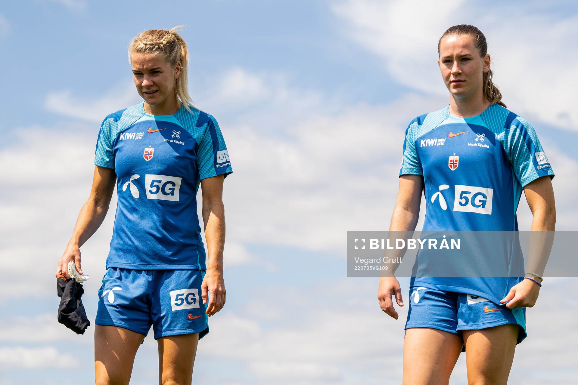 Ada Hegerberg and Elisabeth Terland of the Norwegian