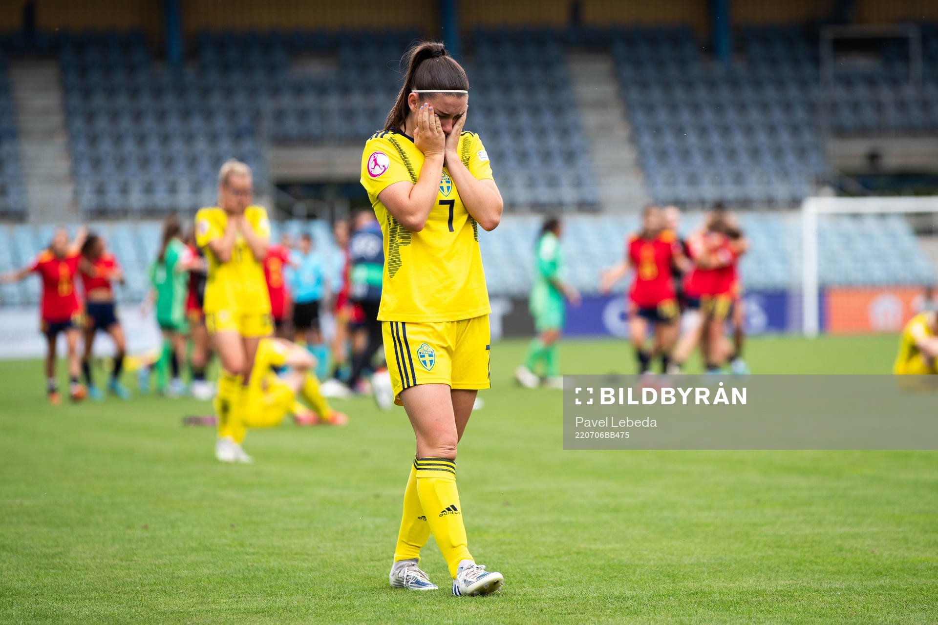 Emilia Pelgander of Sweden looks dejected