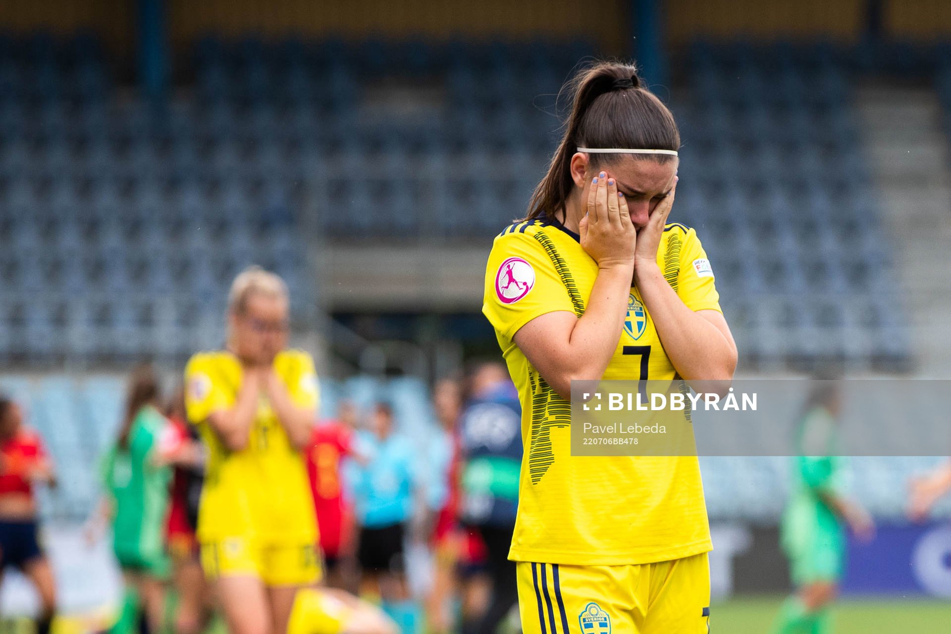 Emilia Pelgander of Sweden looks dejected