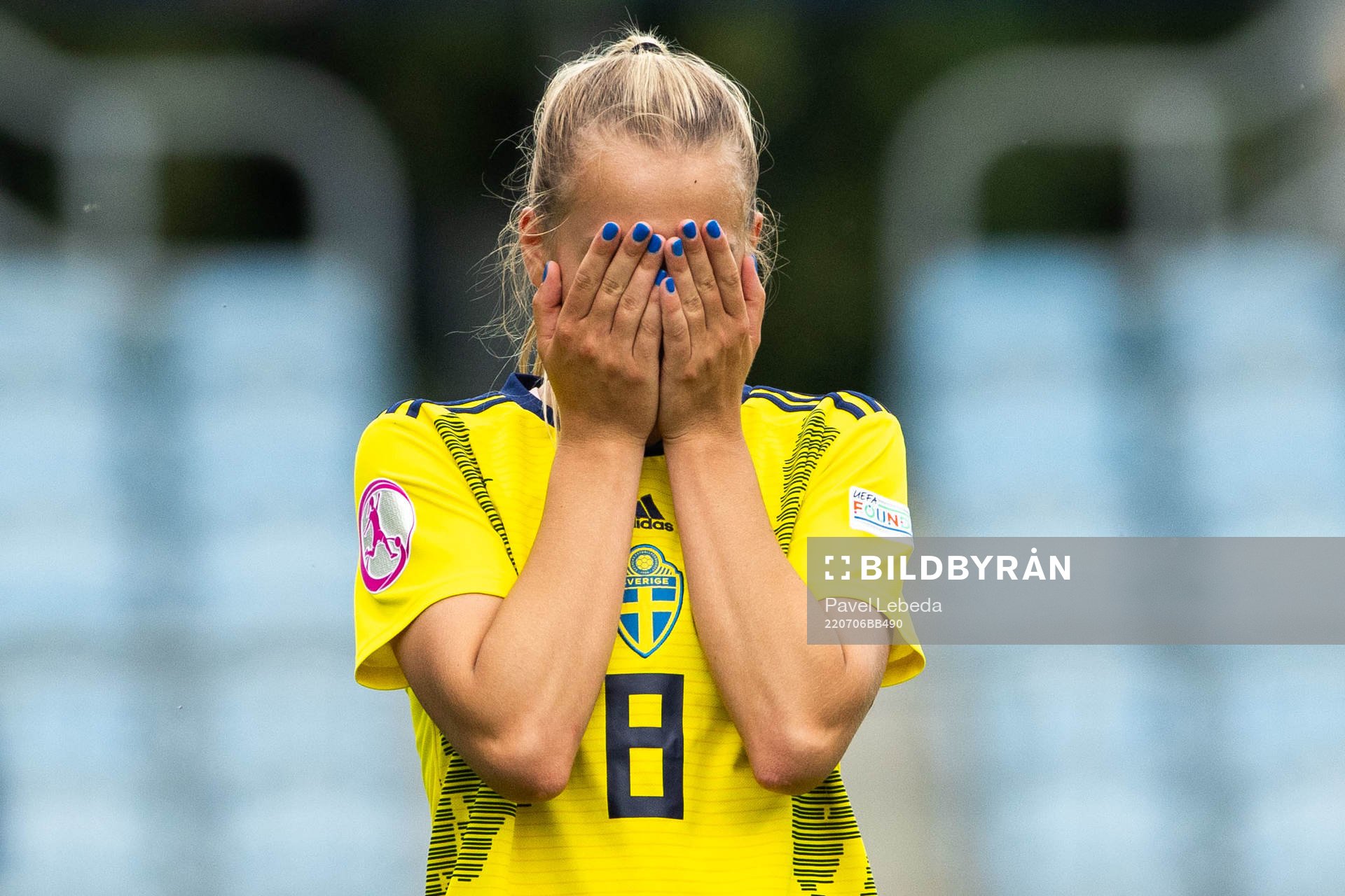 Sara Eriksson of Sweden looks dejected