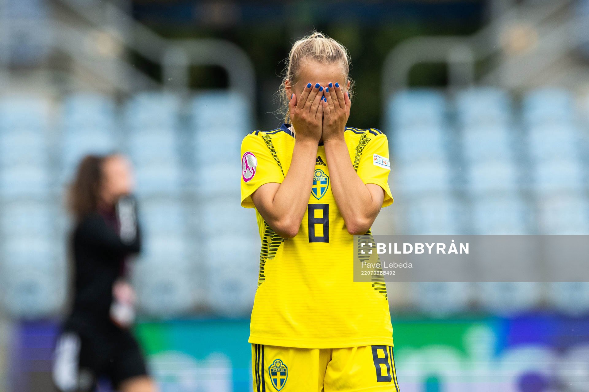 Sara Eriksson of Sweden looks dejected